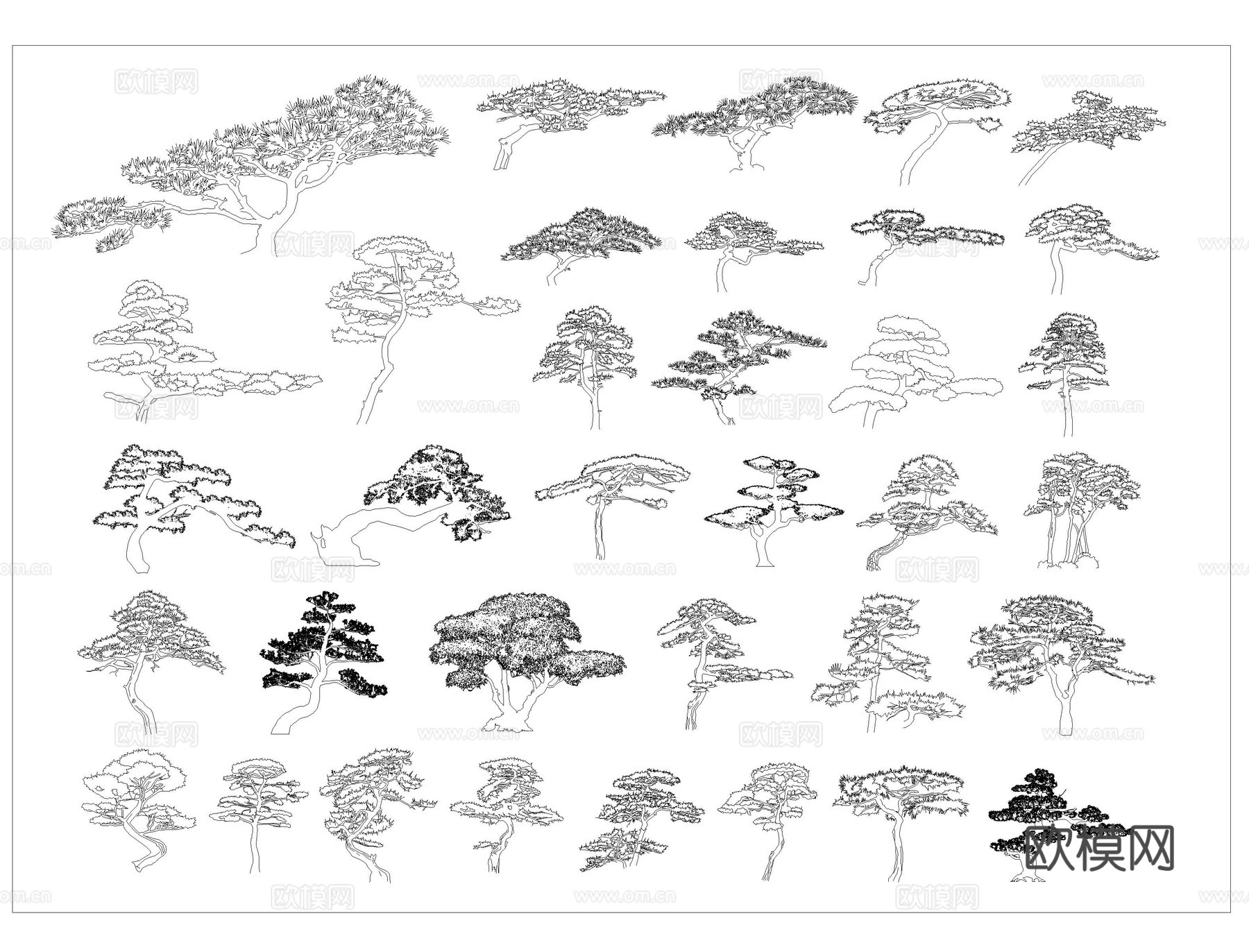 造型树CAD立面图库cad施工图