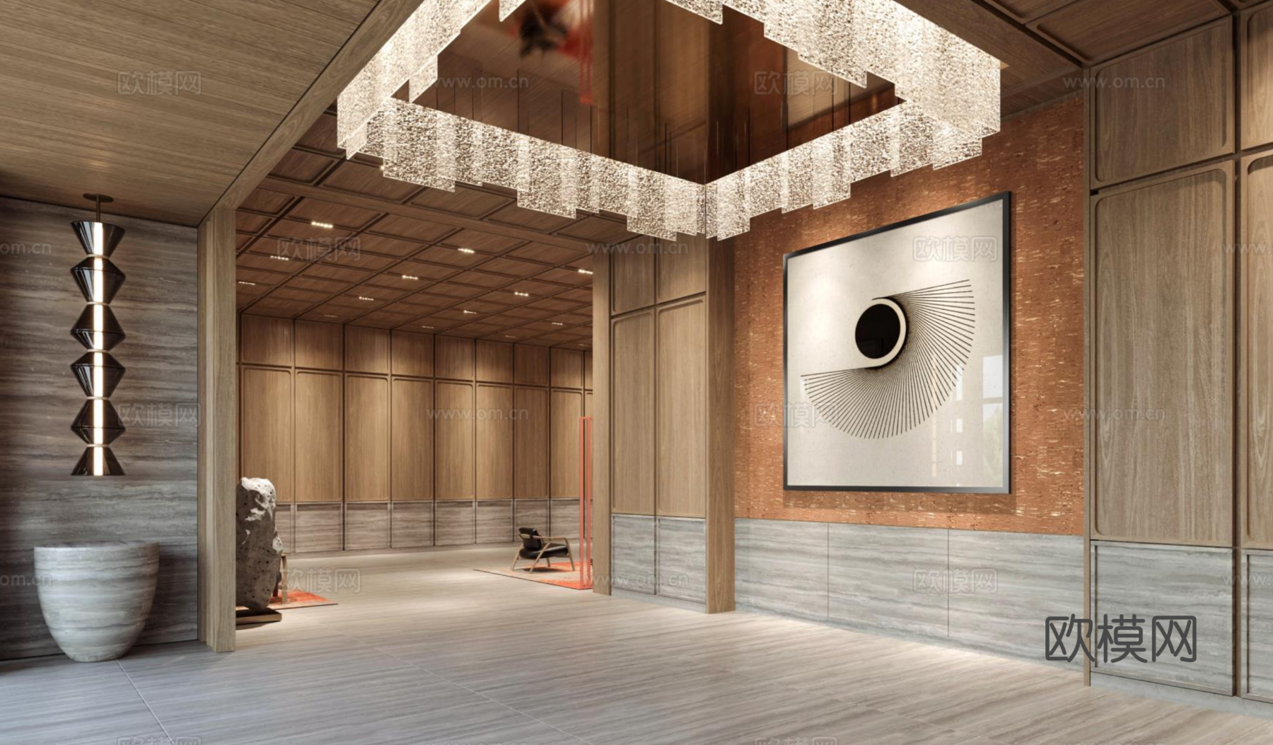 轻奢高级办公楼 最新全套施工图 效果图合集cad施工图