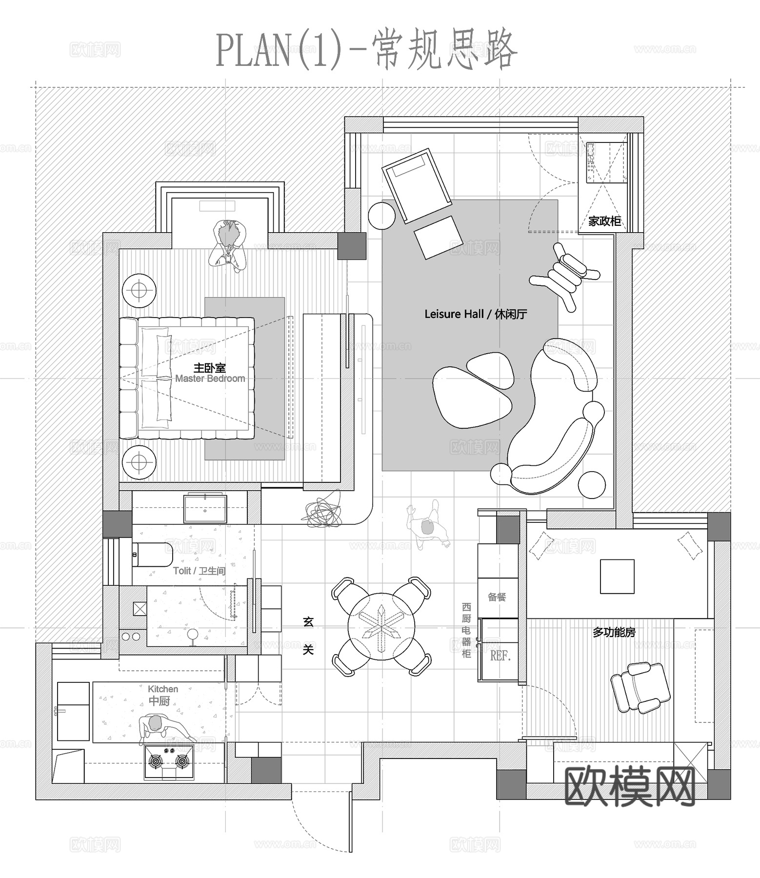 84㎡小户型平面图cad施工图