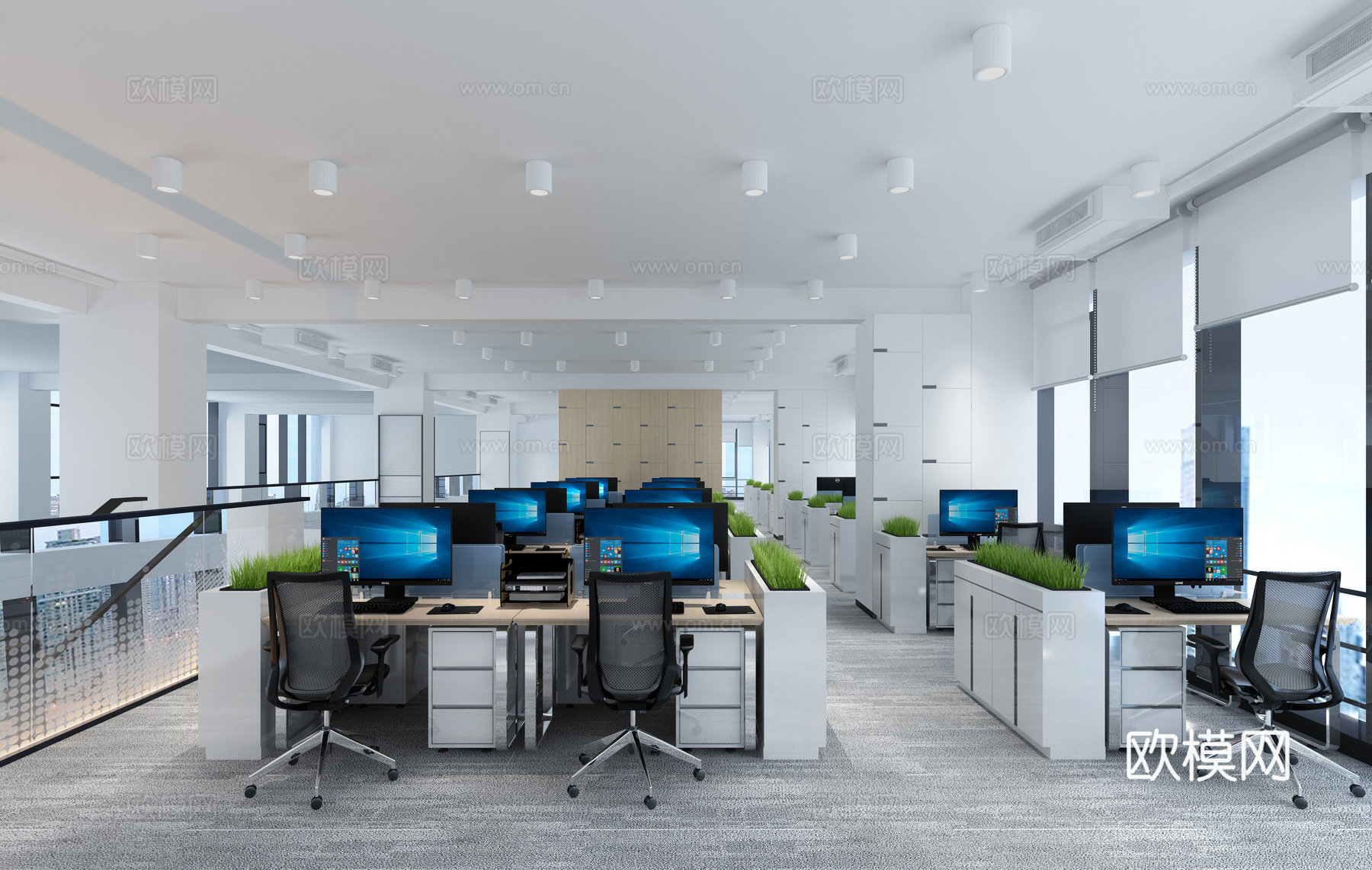 办公室 最新全套施工图 效果图合集cad施工图