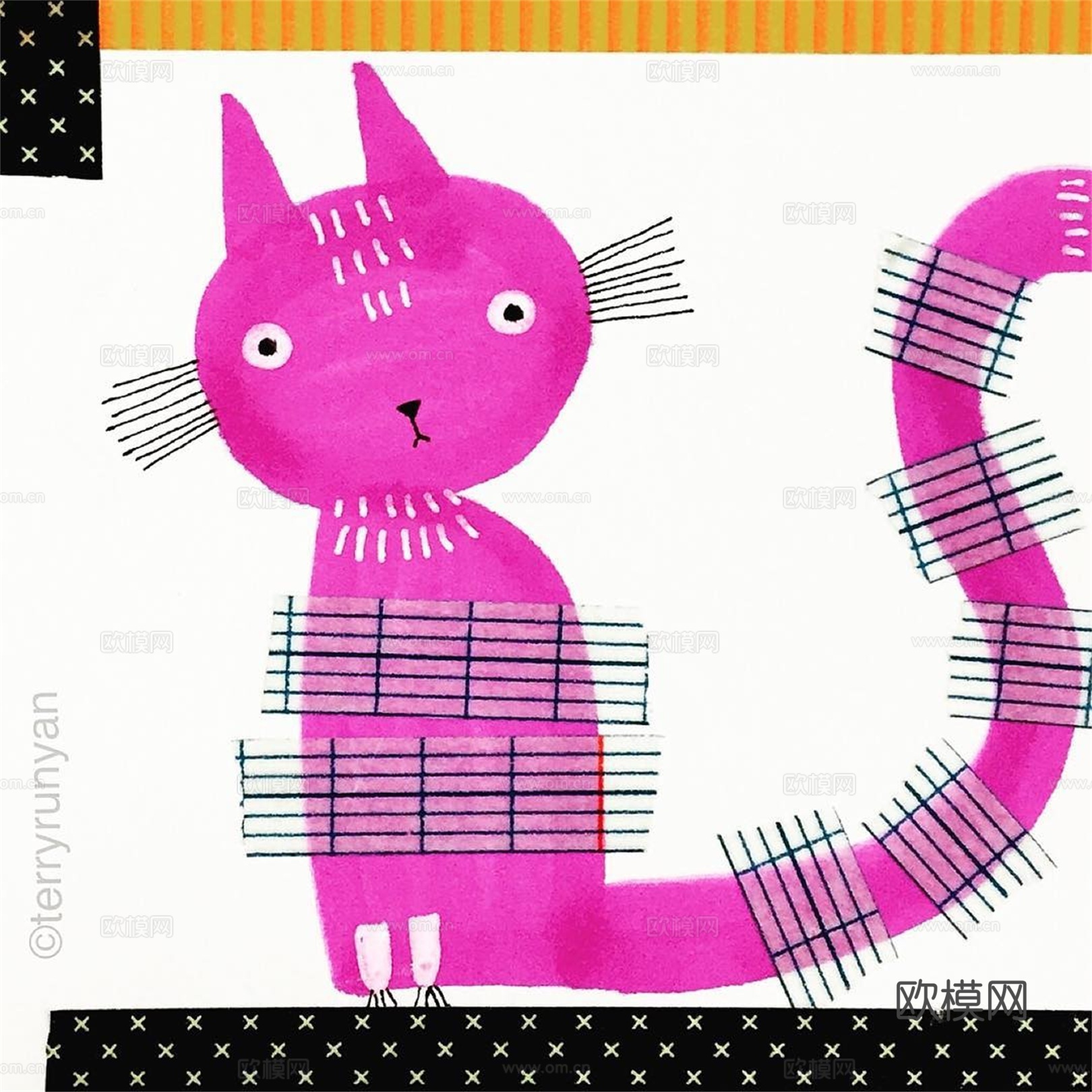 可爱动物手绘，创意童趣插画，猫咪动物插画，治愈系插画，可爱儿下载