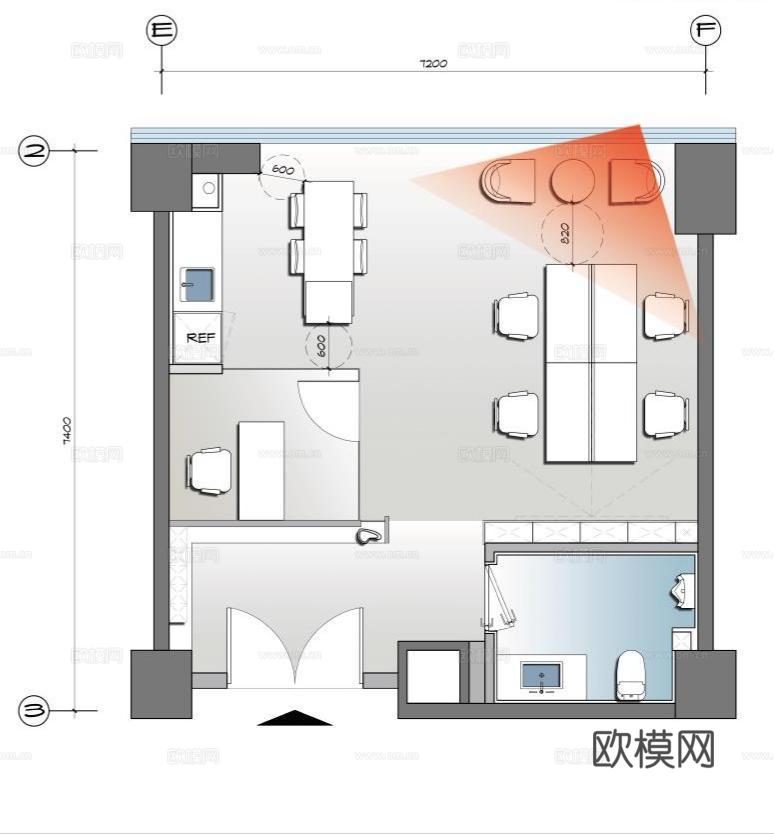 高层办公室 最新全套施工图 效果图合集cad施工图