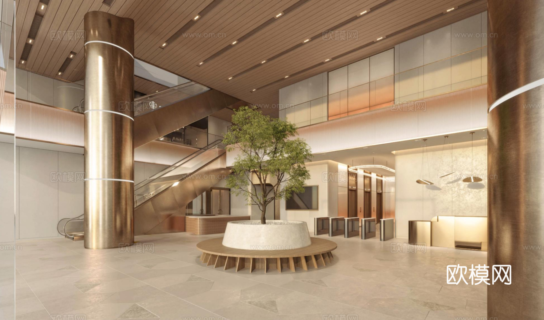 轻奢高级办公楼 最新全套施工图 效果图合集cad施工图