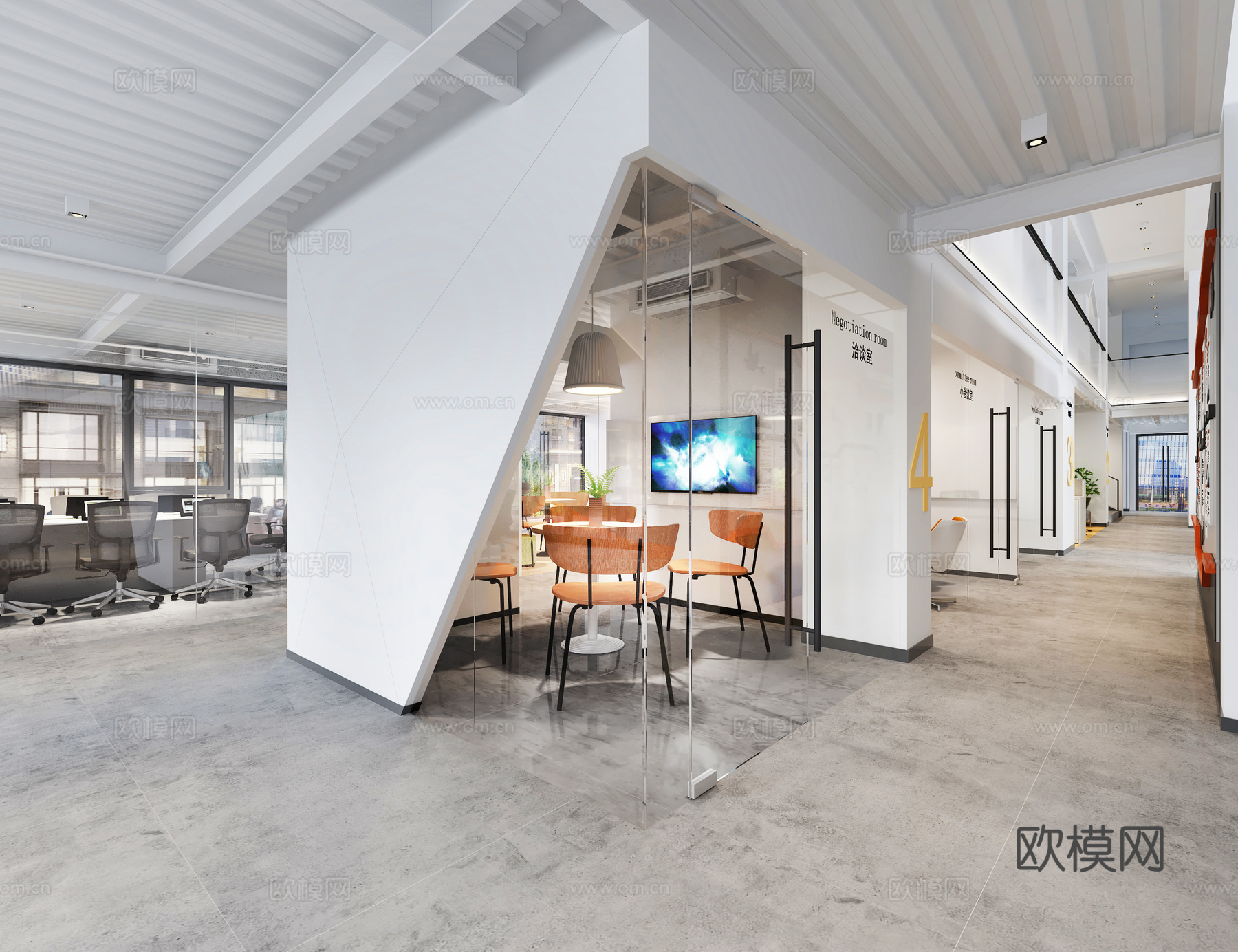 办公室 最新全套施工图 效果图合集cad施工图