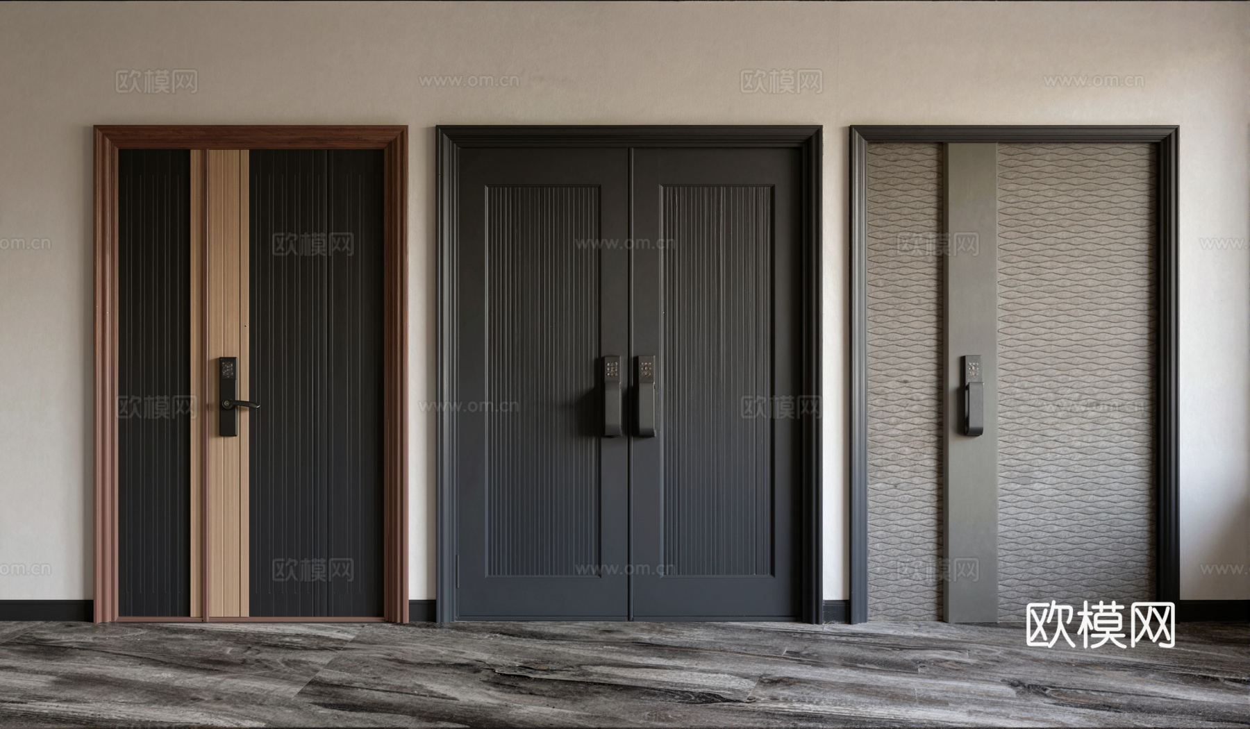 现代入户门组合su模型