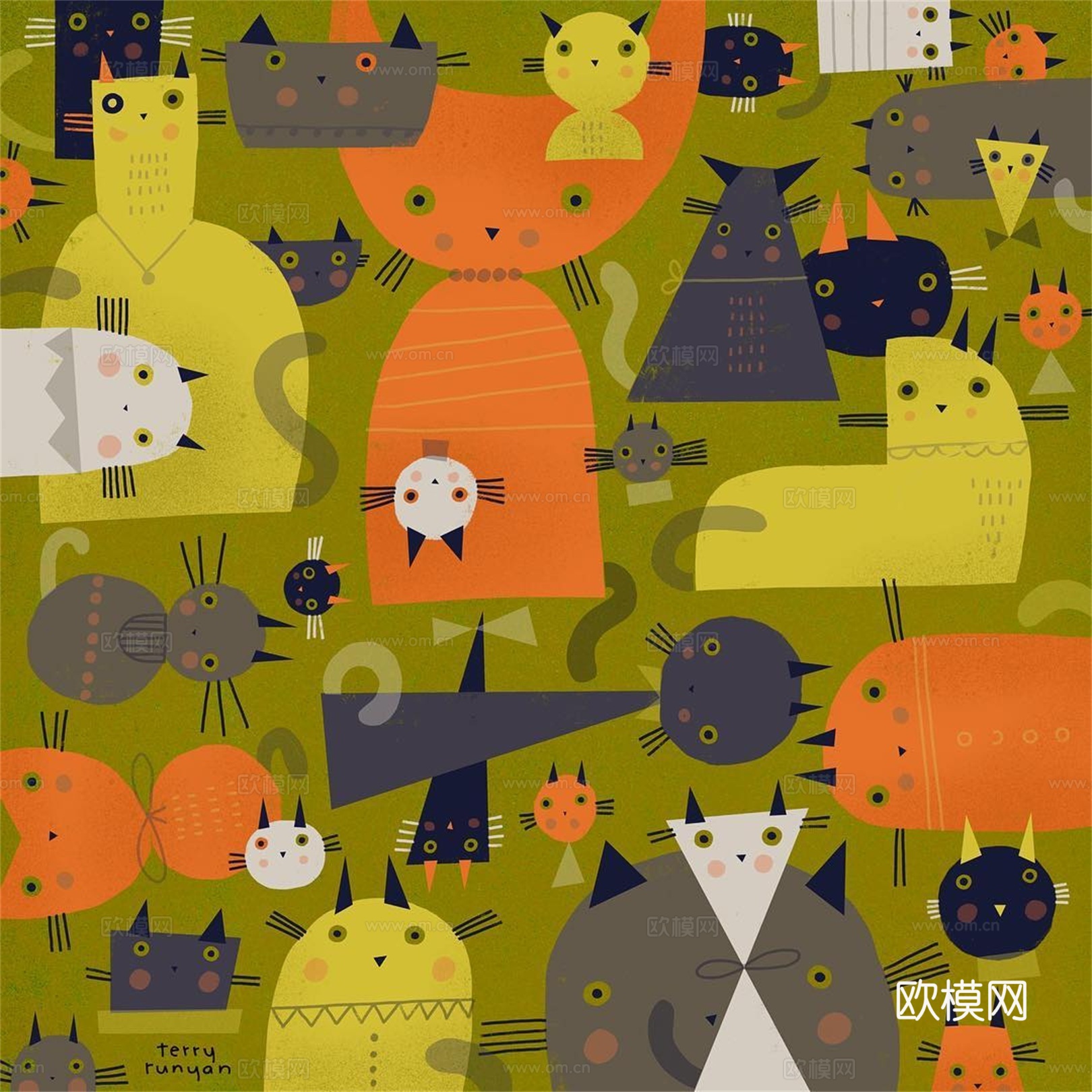 可爱动物手绘，创意童趣插画，猫咪动物插画，治愈系插画，可爱儿下载