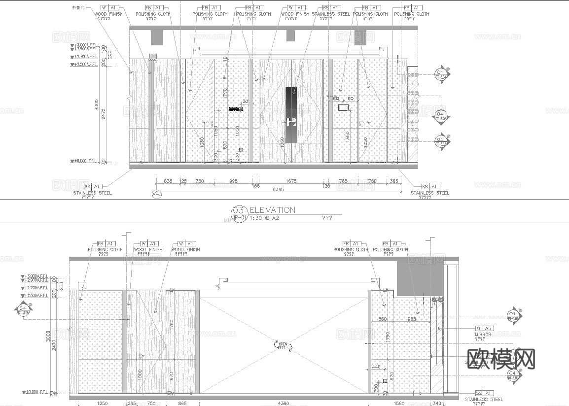 高层办公室 最新全套施工图 效果图合集cad施工图