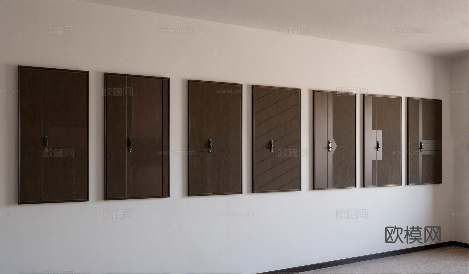 现代入户门子母门su模型