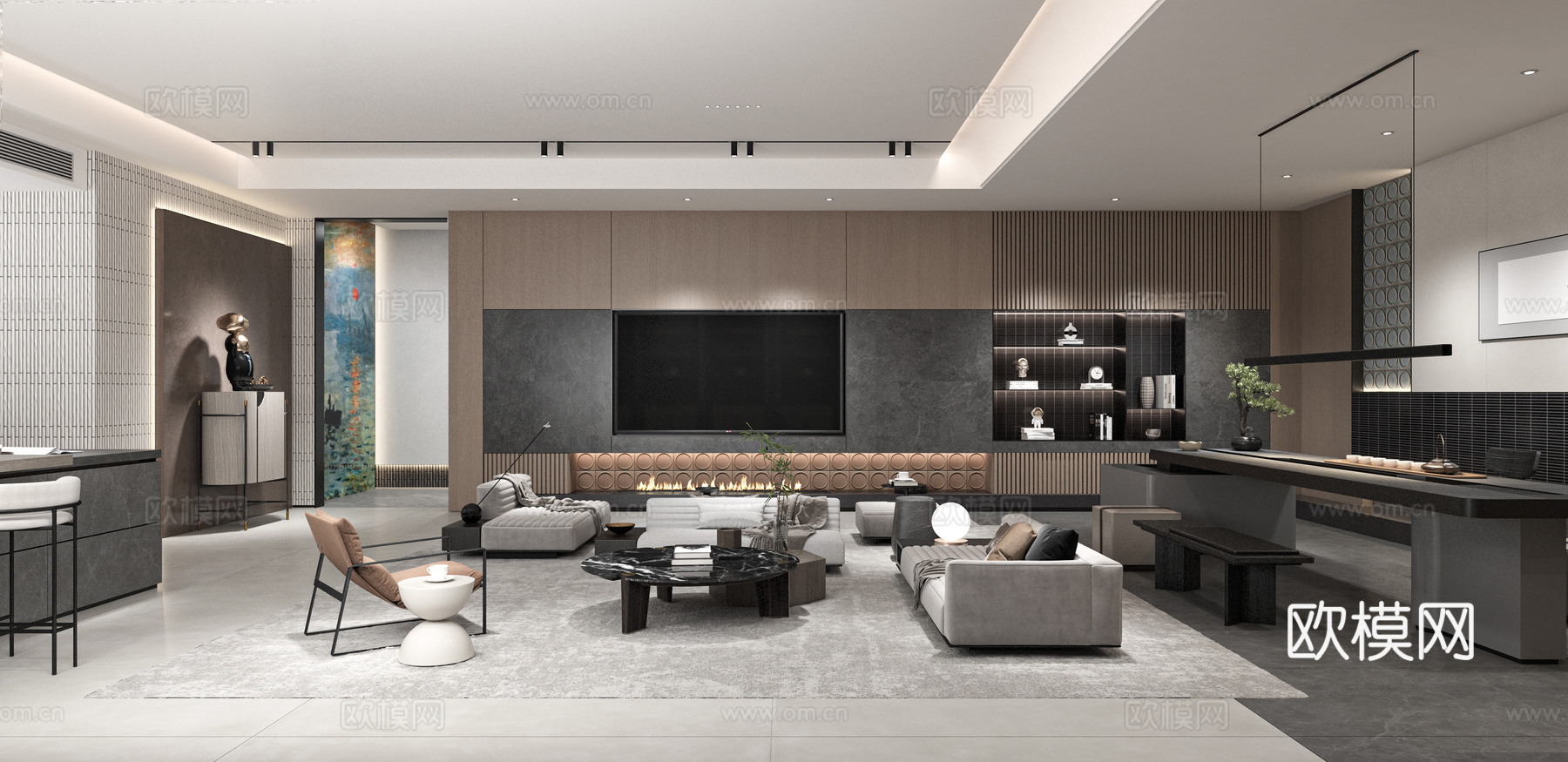 总经理办公室 最新全套施工图 效果图合集cad施工图