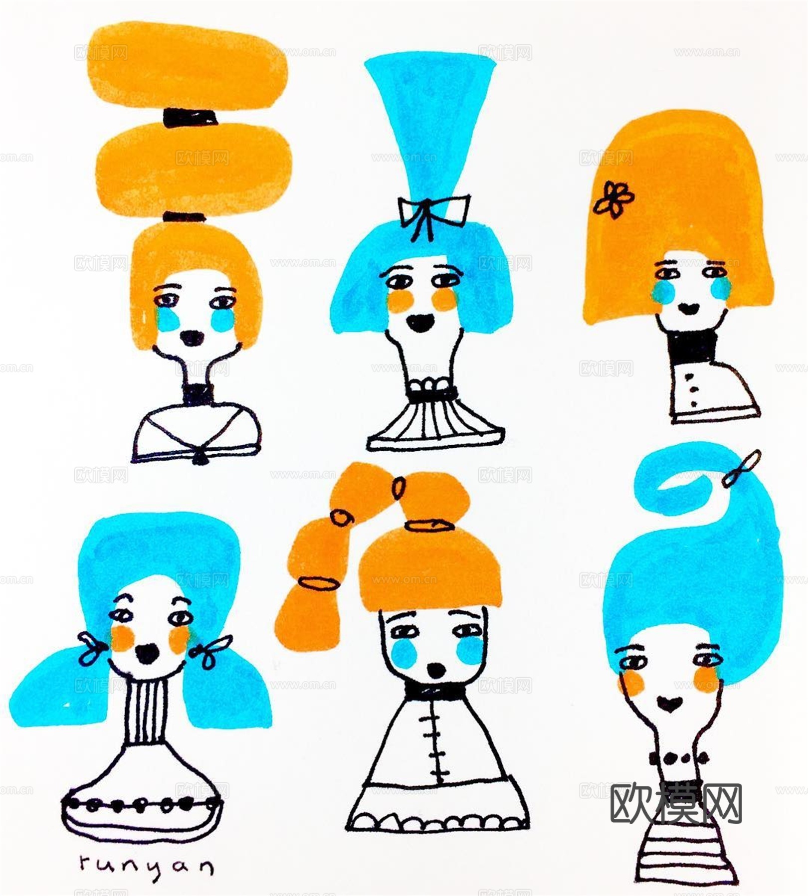 可爱动物手绘创意童趣插画猫咪动物插画治愈系插画可爱儿童插画下载