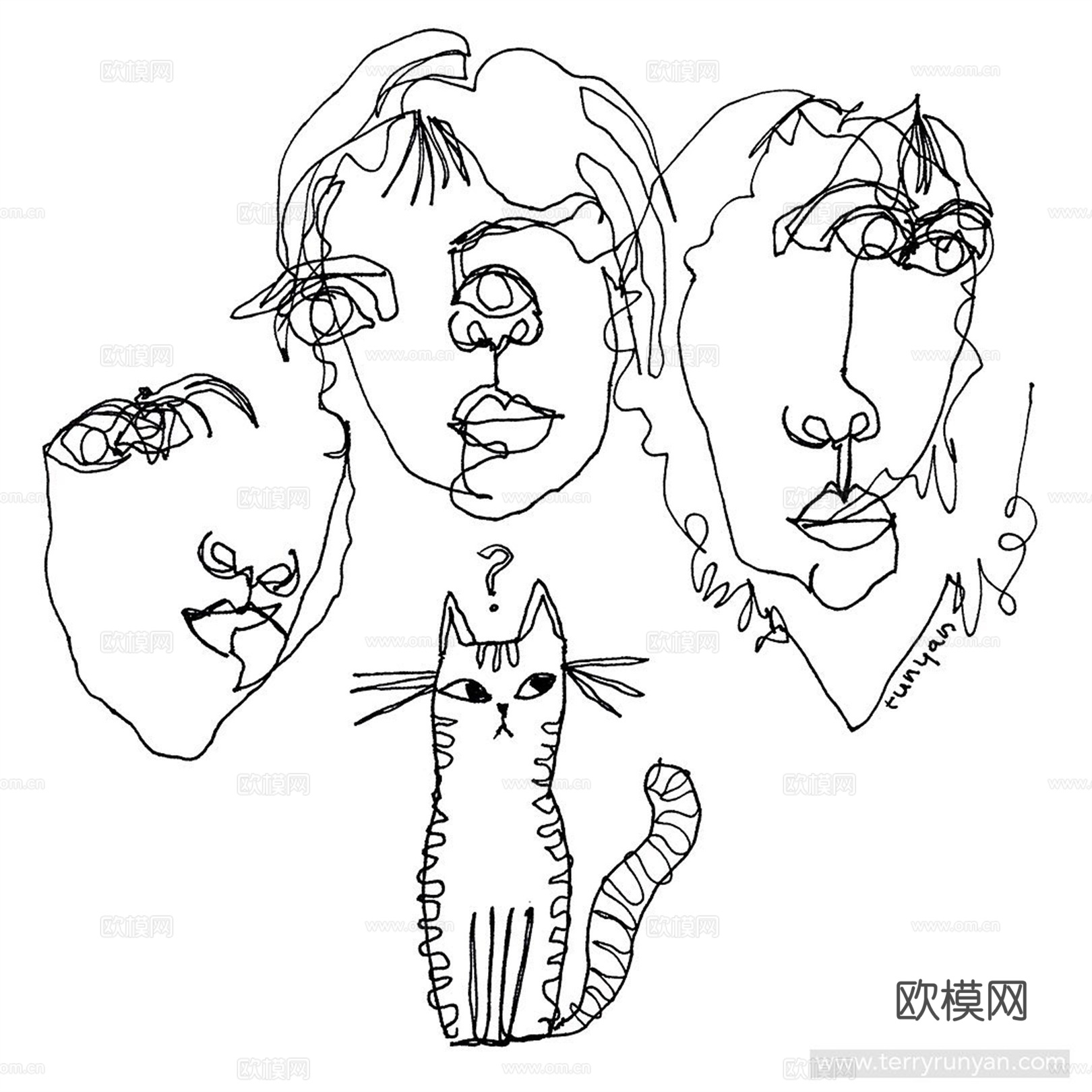 可爱动物手绘，创意童趣插画，猫咪动物插画，治愈系插画，可爱儿