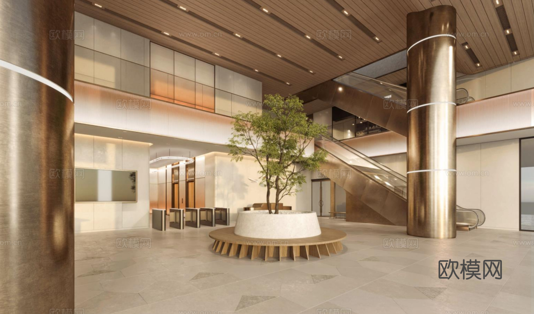 轻奢高级办公楼 最新全套施工图 效果图合集cad施工图