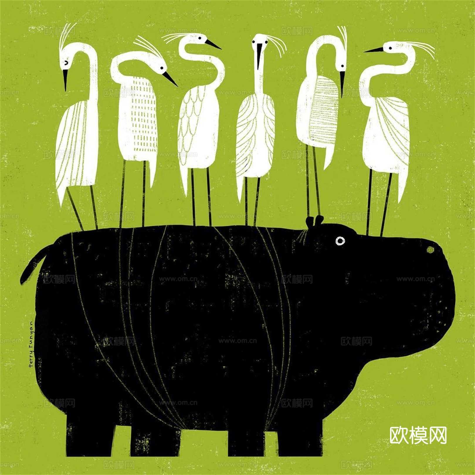 可爱动物手绘创意童趣插画猫咪动物插画治愈系插画可爱儿童插画下载