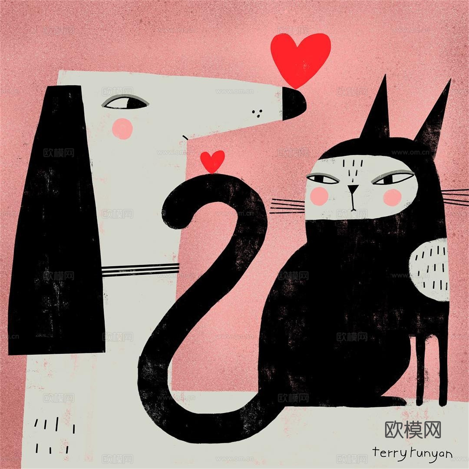 可爱动物手绘，创意童趣插画，猫咪动物插画，治愈系插画，可爱儿下载