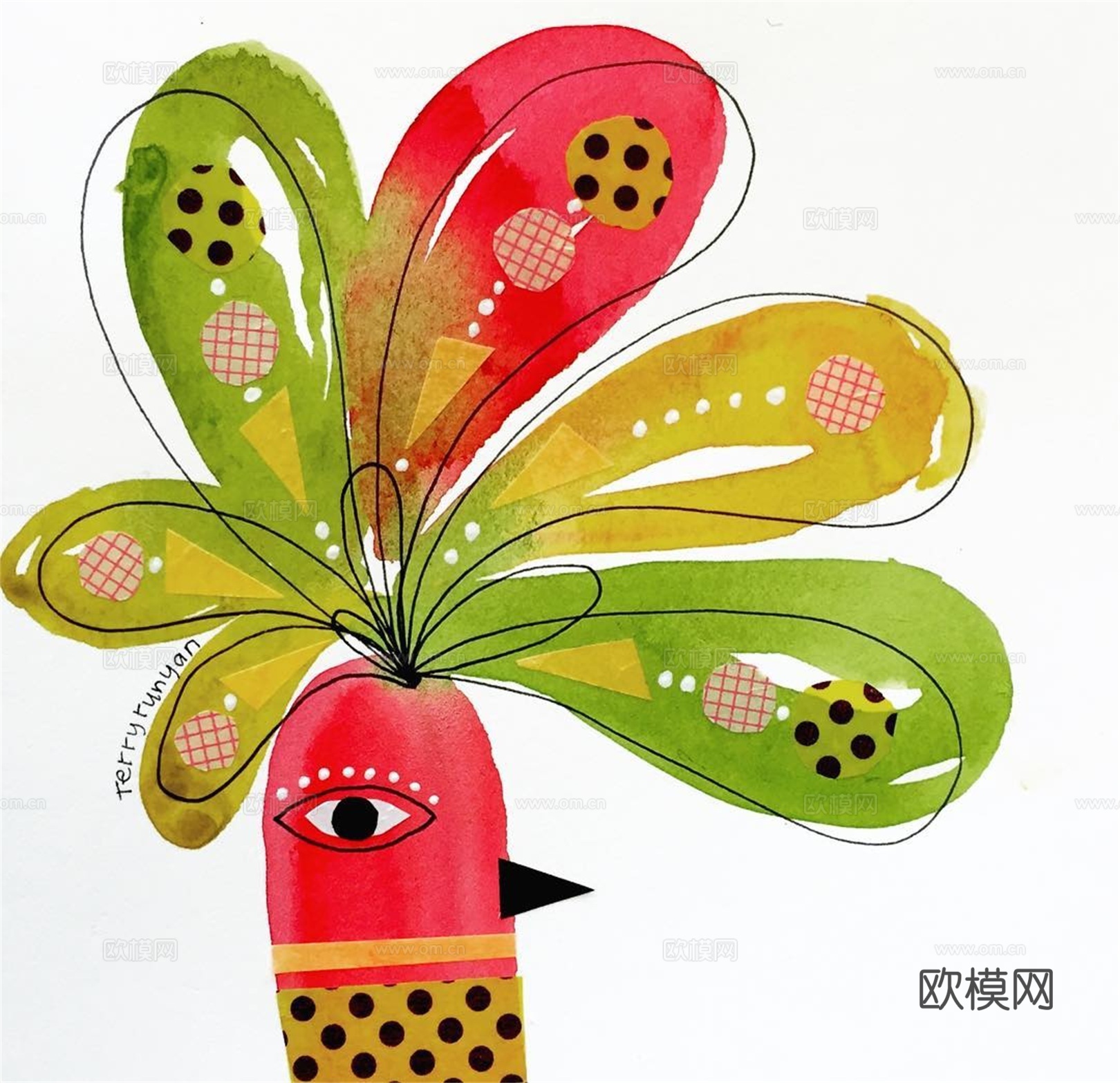 可爱动物手绘创意童趣插画猫咪动物插画治愈系插画可爱儿童插画下载