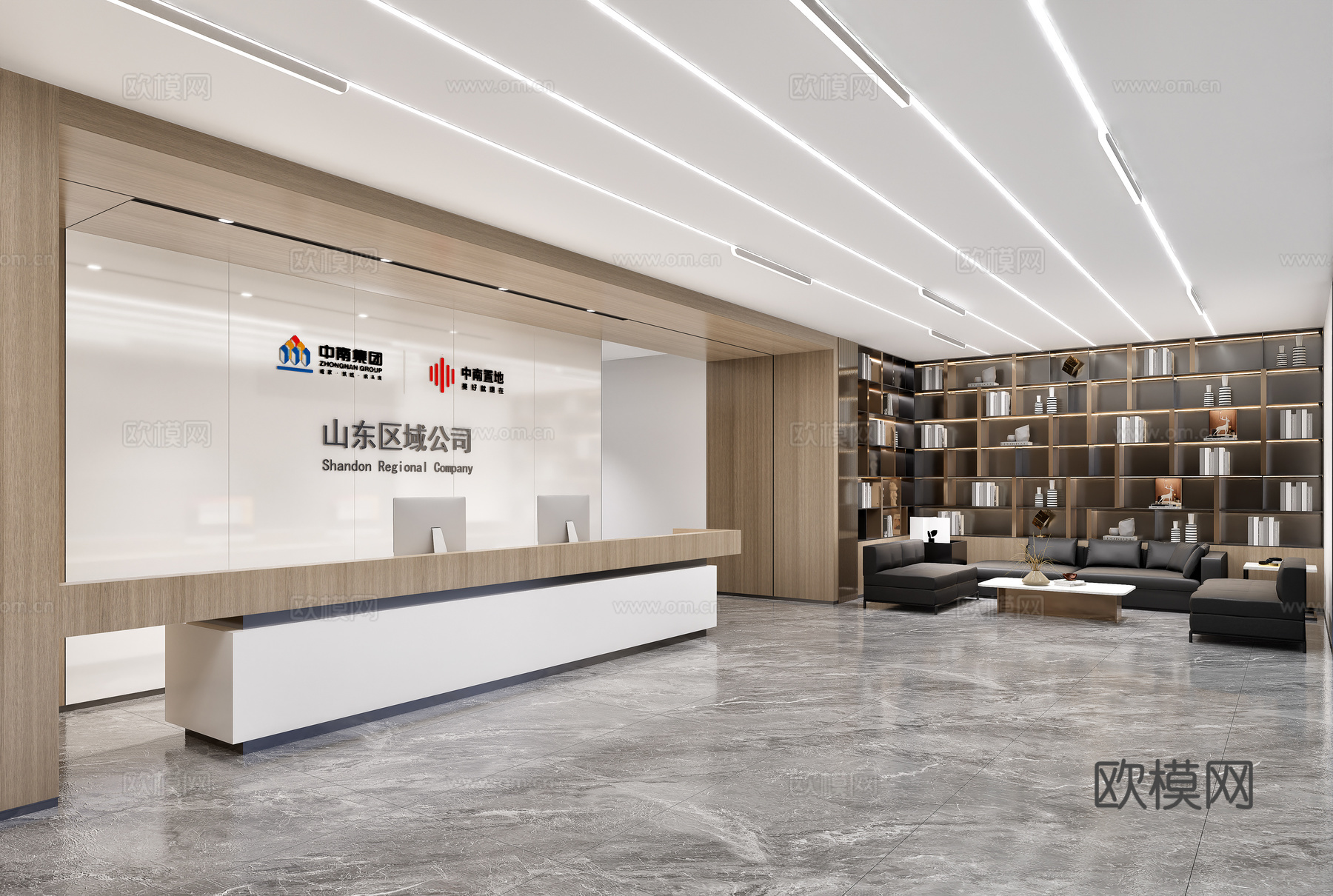 公司办公室 最新全套施工图 效果图合集cad施工图