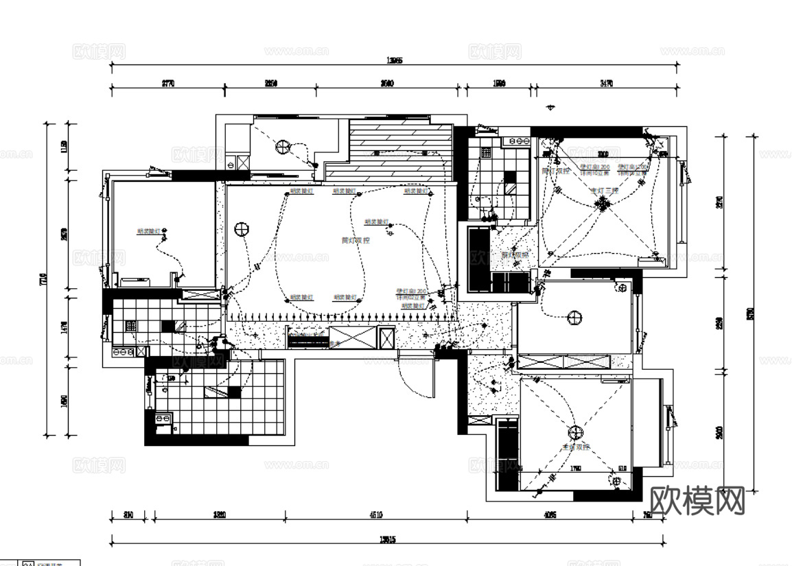 8套无主灯设计住宅样板间大平层别墅CAD施工图效果图实景图cad施工图