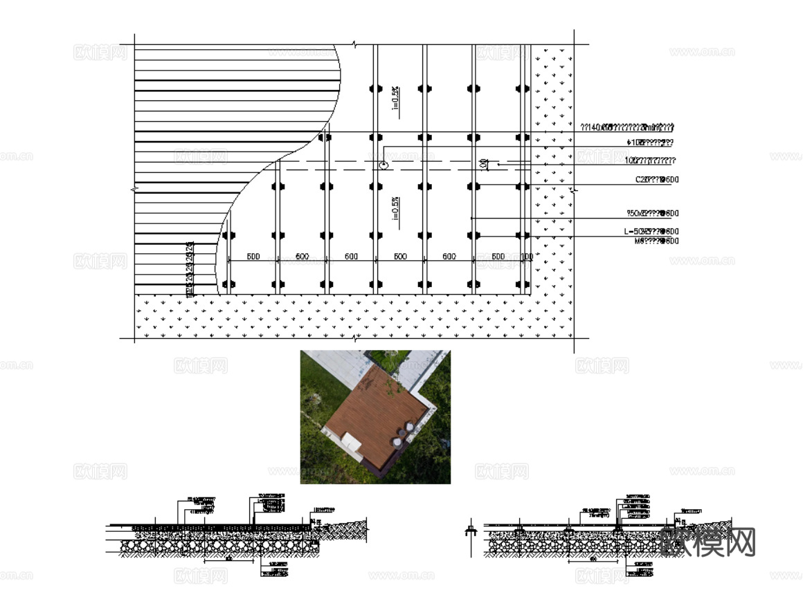 23套塑木碳化木木栈道木平台详图节点图CADcad施工图