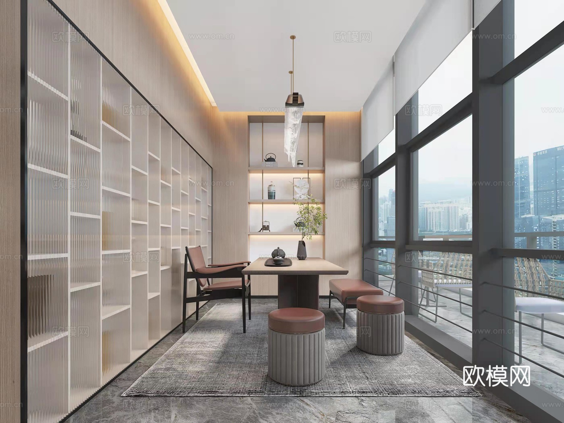 公司办公室 最新全套施工图 效果图合集cad施工图