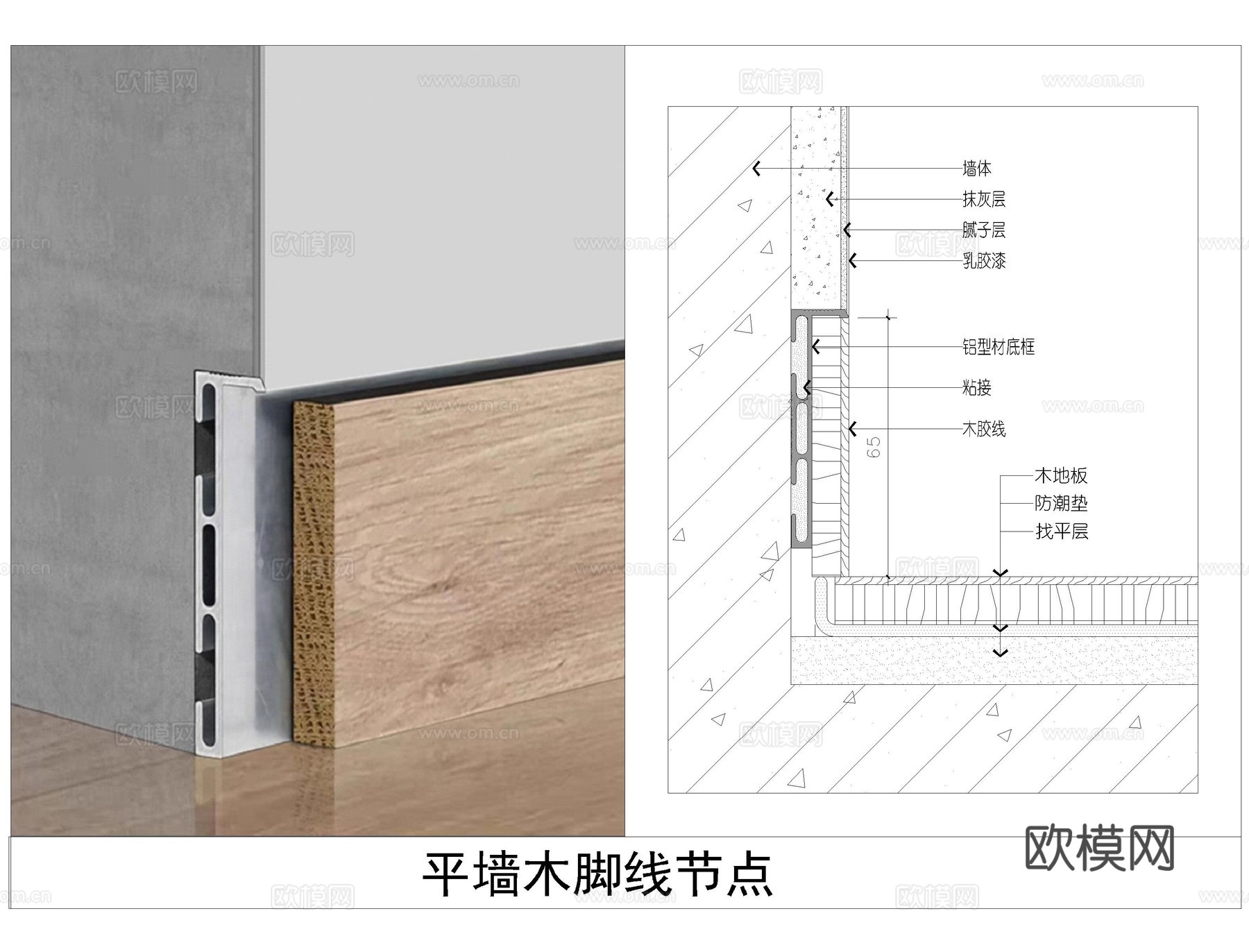 踢脚线节点CADcad施工图