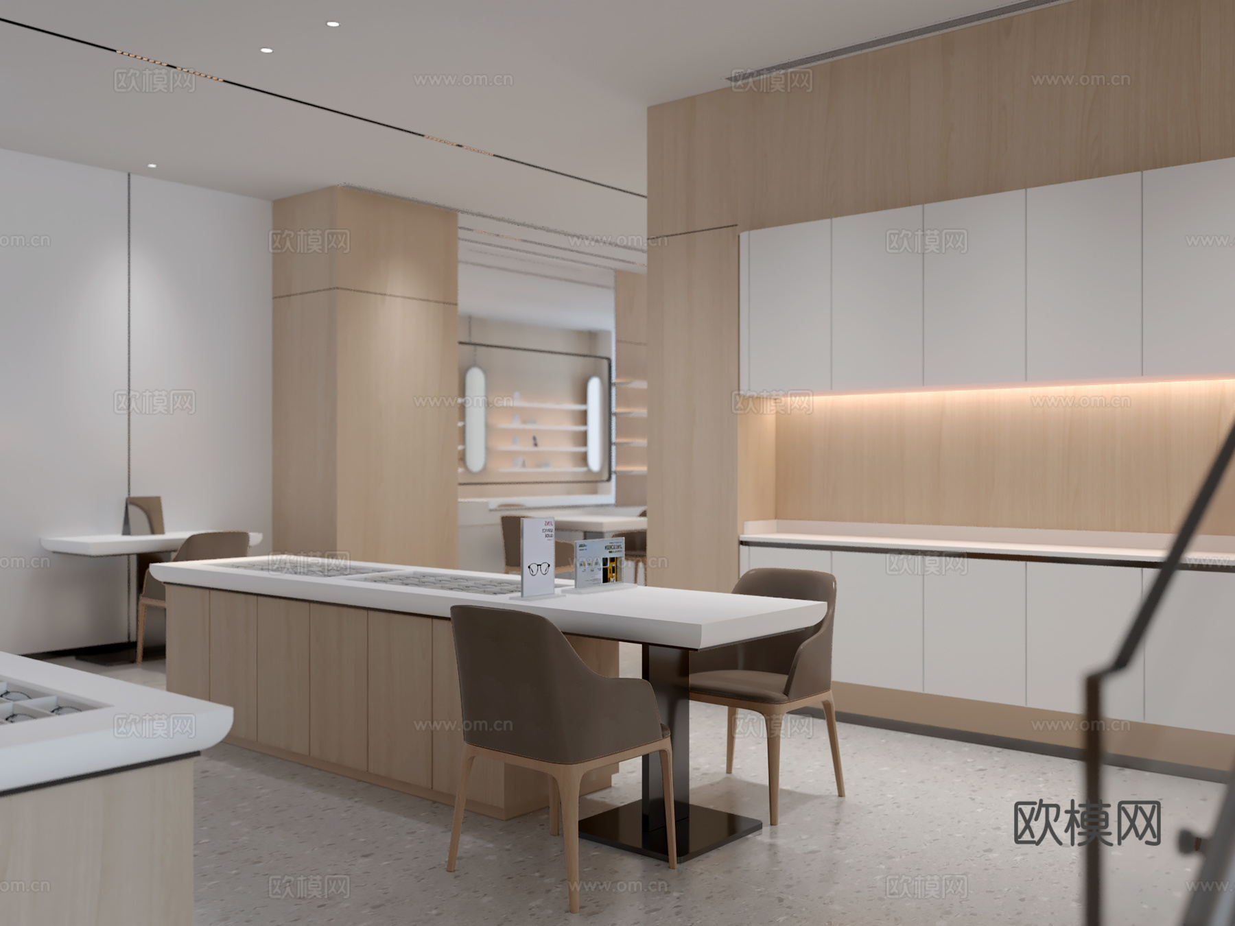 眼镜店 最新全套施工图 效果图合集cad施工图