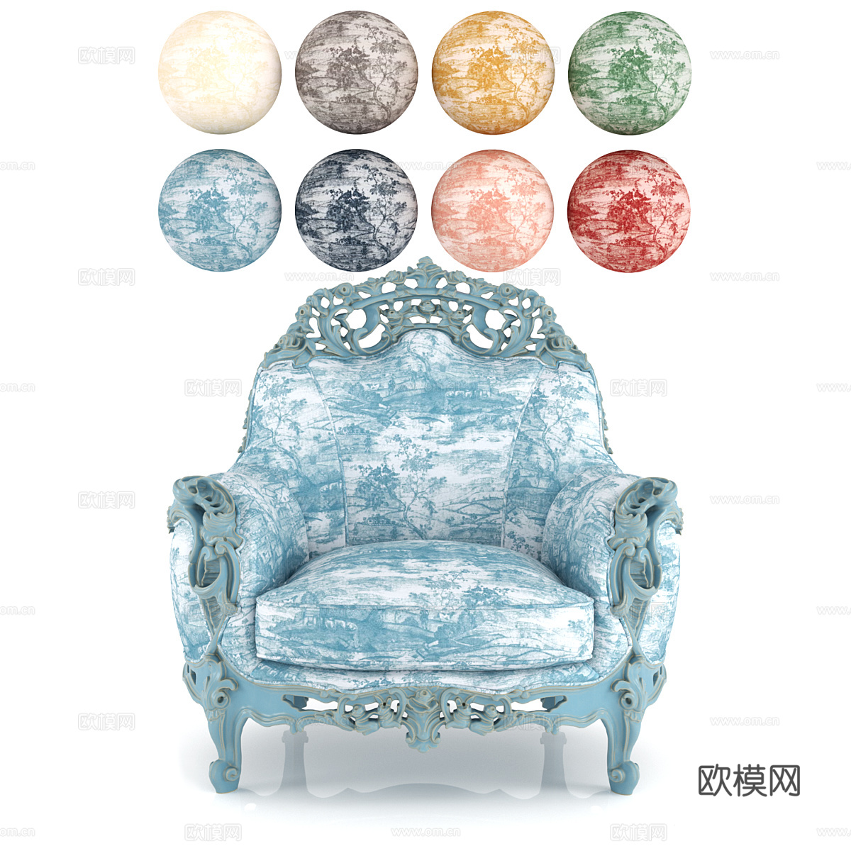 欧式古典沙发 布艺沙发 奢华沙发3d模型