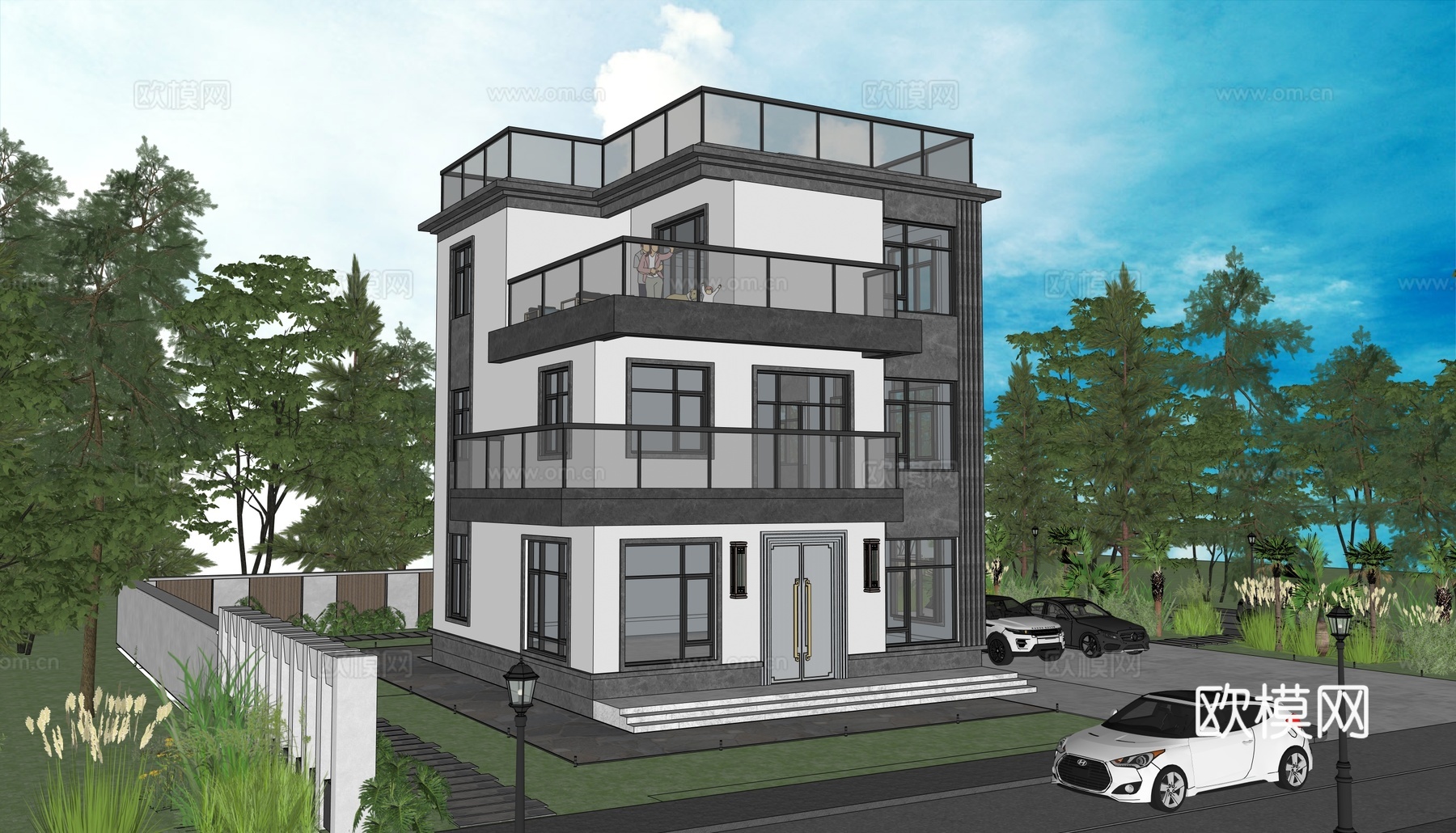 现代别墅su模型su模型