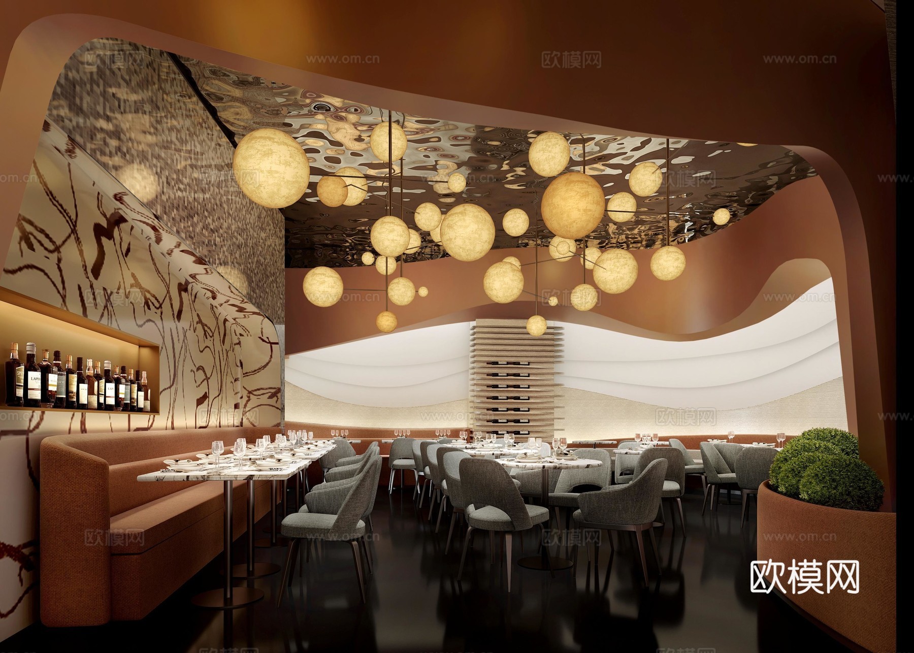 特色西餐厅 最新全套施工图 效果图合集cad施工图