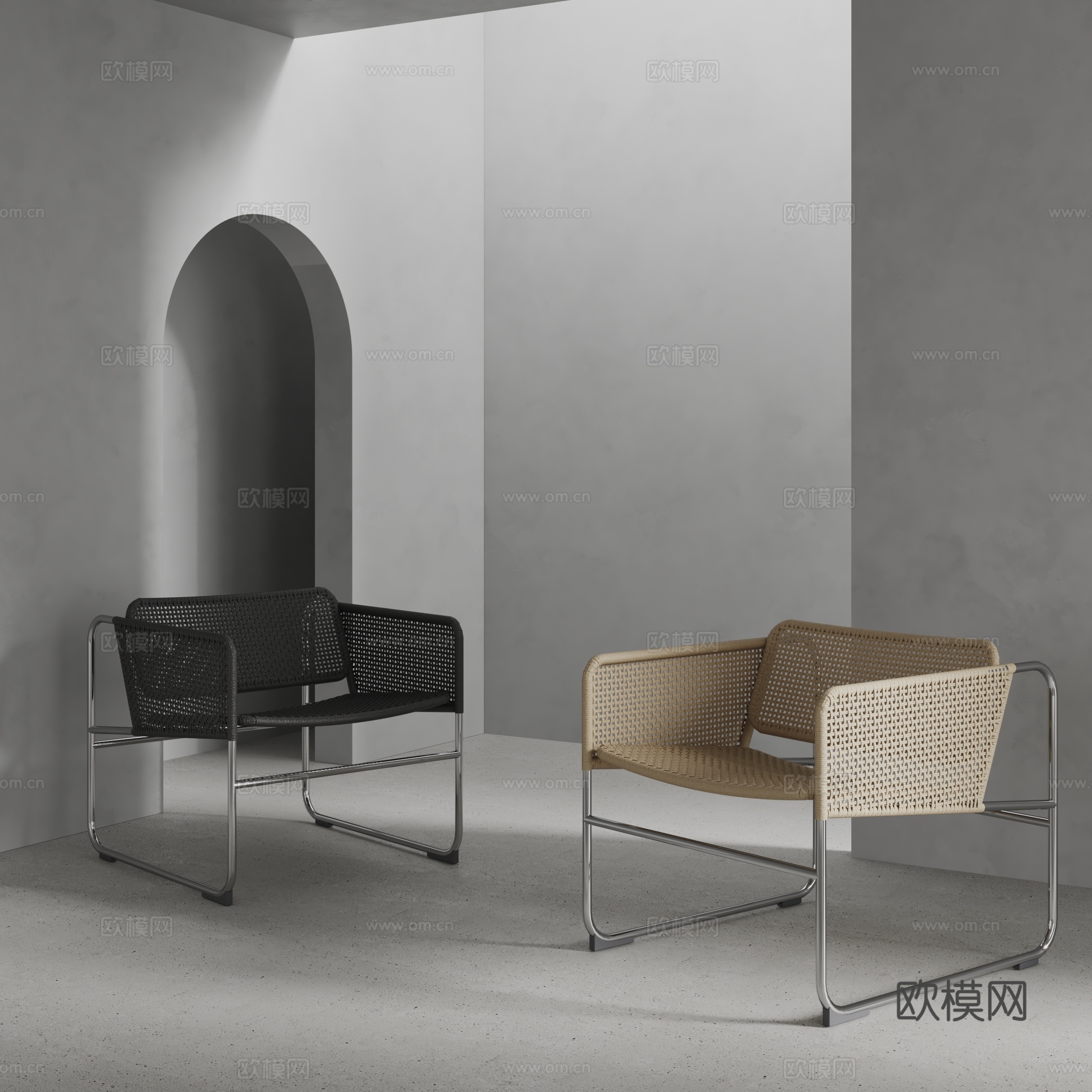 poliform现代餐椅 休闲椅 藤编椅 布艺椅su模型
