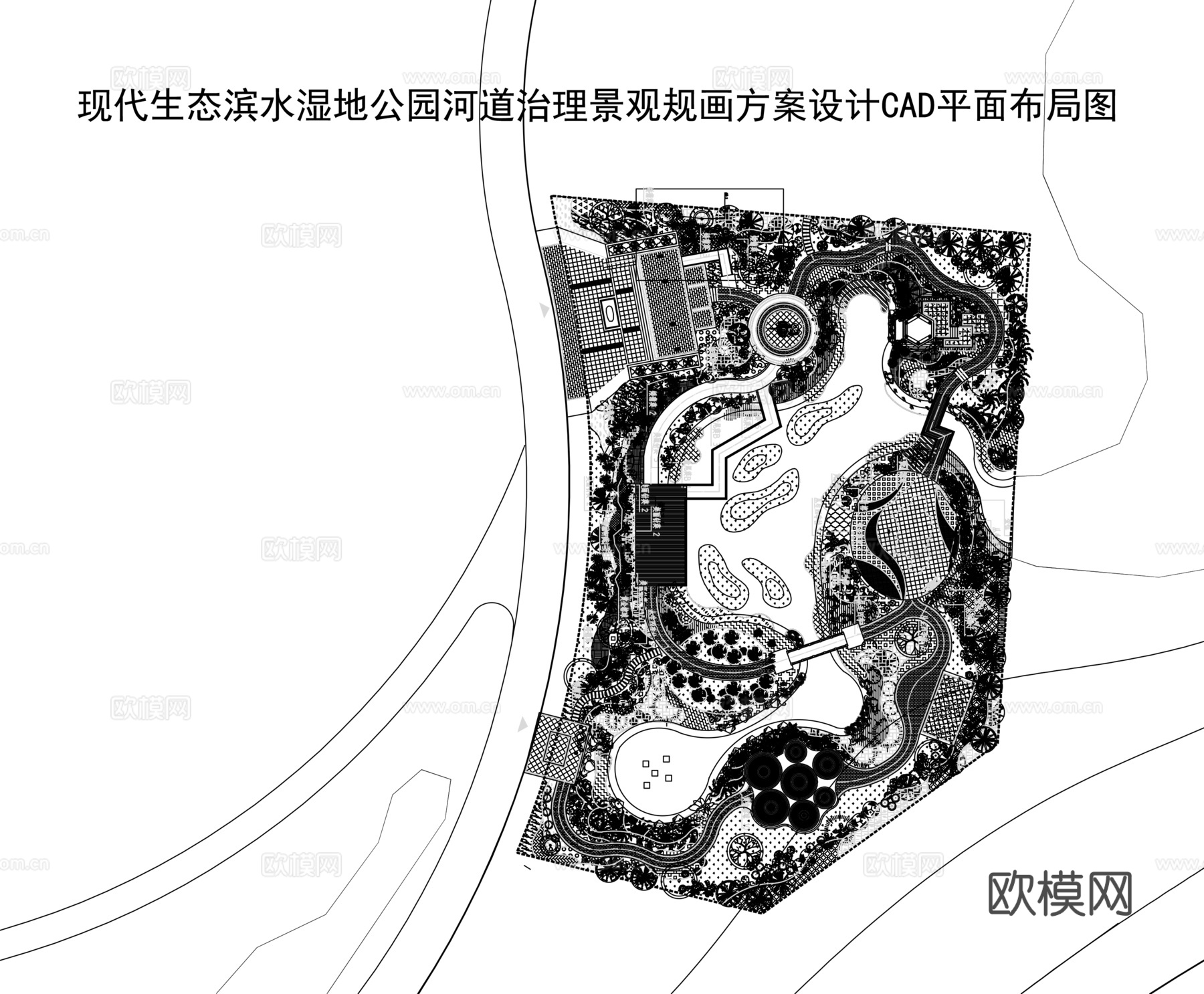 公园景观CAD平面布局图cad施工图