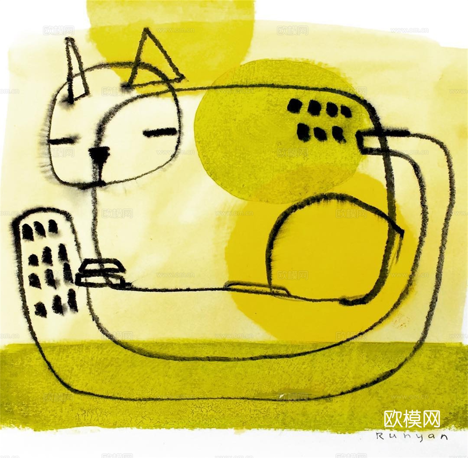 可爱动物手绘，创意童趣插画，猫咪动物插画，治愈系插画，可爱儿下载