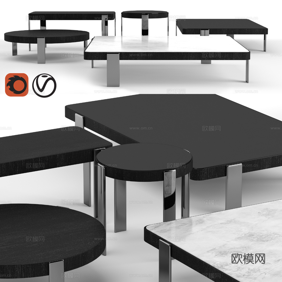 Minotti Mattia 咖啡桌3d模型下载
