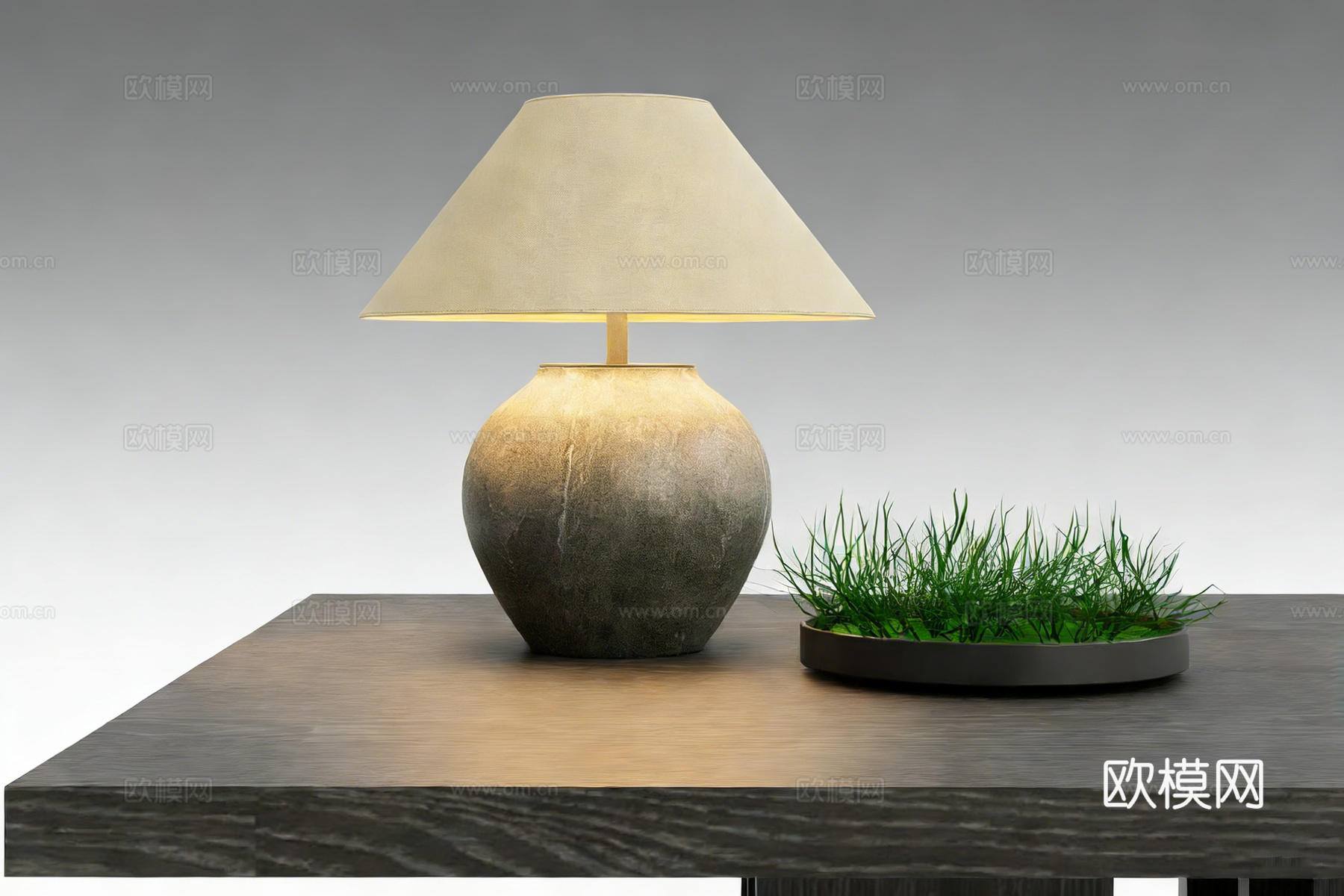 侘寂风台灯su模型