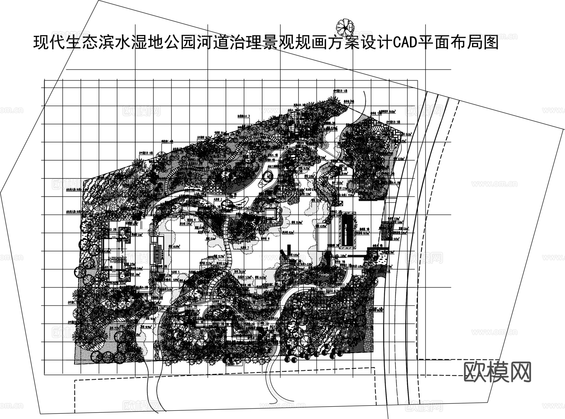 公园景观CAD平面布局图cad施工图