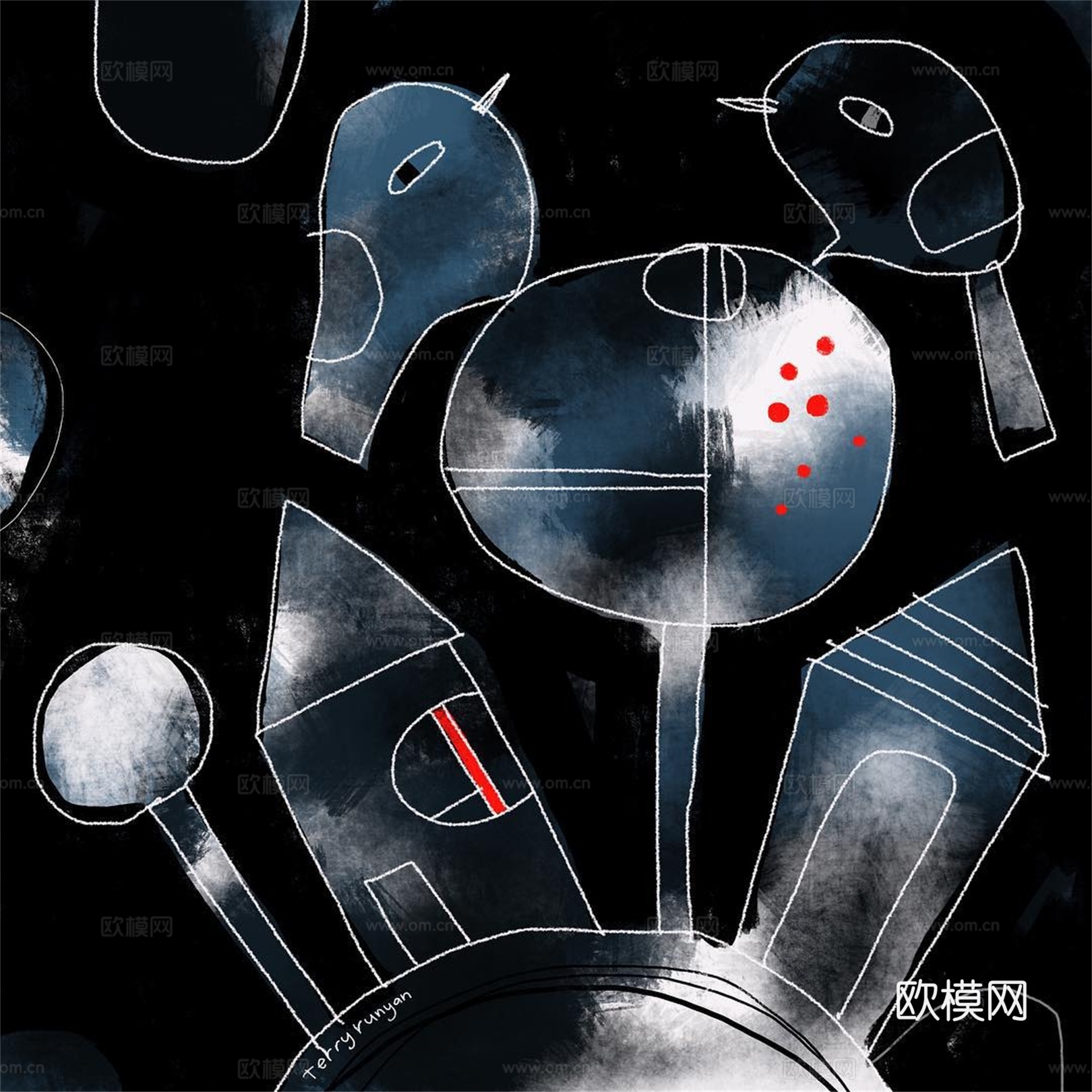 可爱动物手绘，创意童趣插画，猫咪动物插画，治愈系插画，可爱儿下载