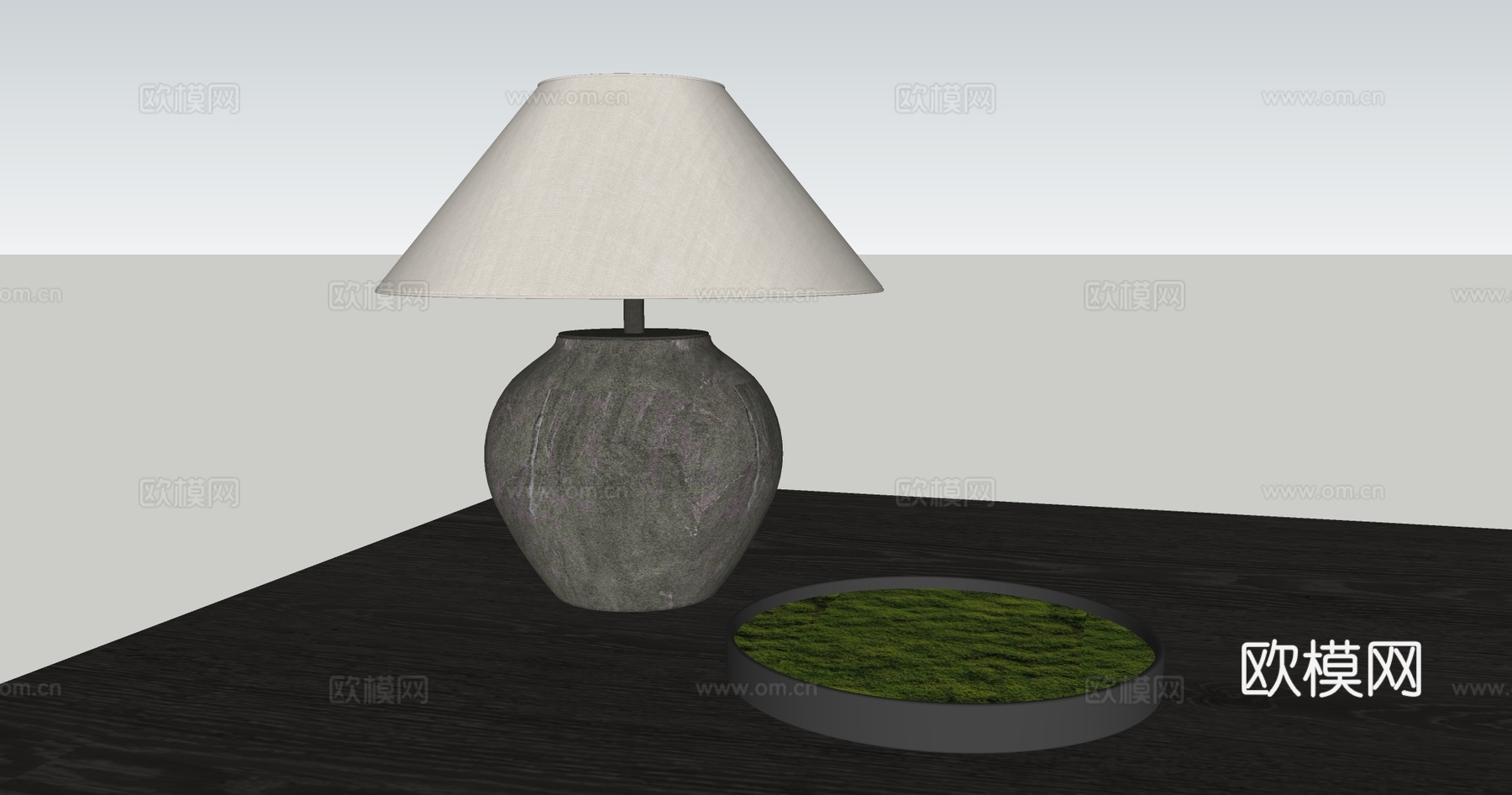 侘寂风台灯su模型