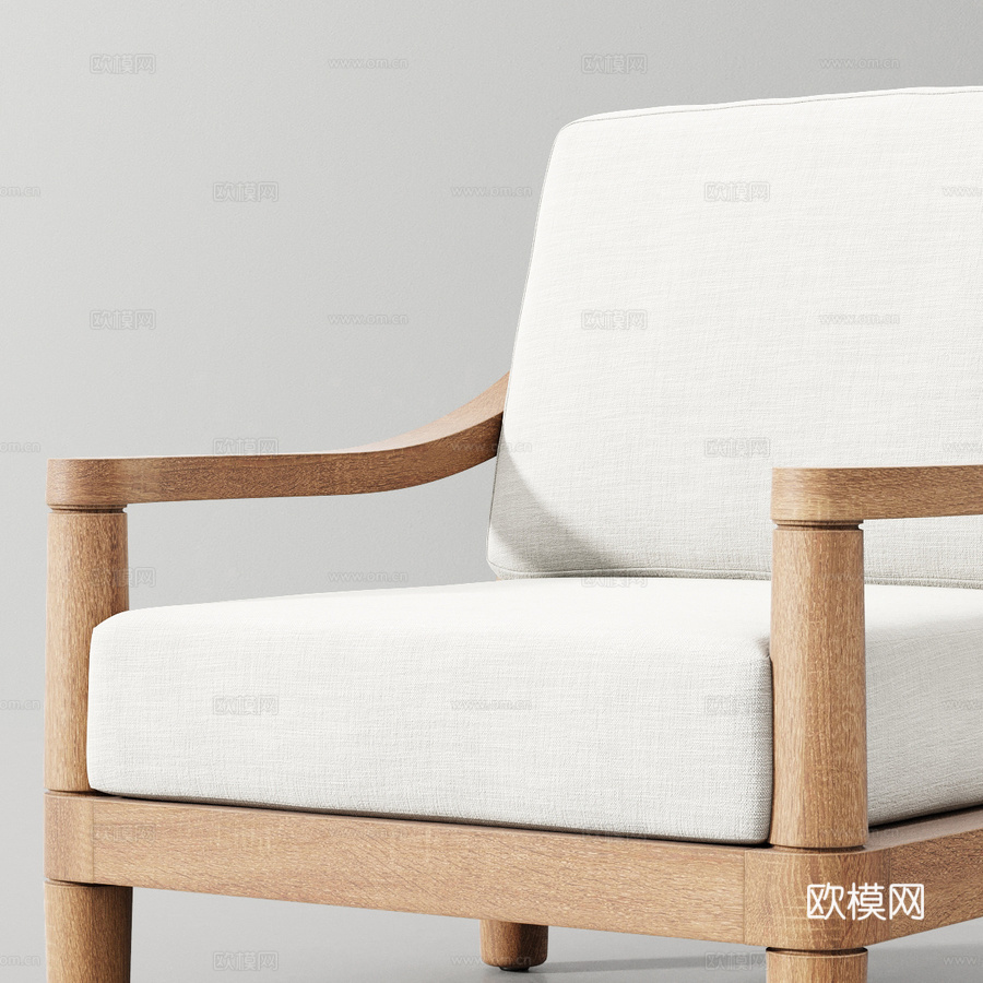 米拉马尔柚木休闲椅3d模型下载（渲染图5）