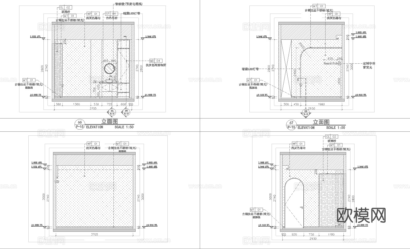 医疗美容会所 最新全套施工图 效果图合集cad施工图