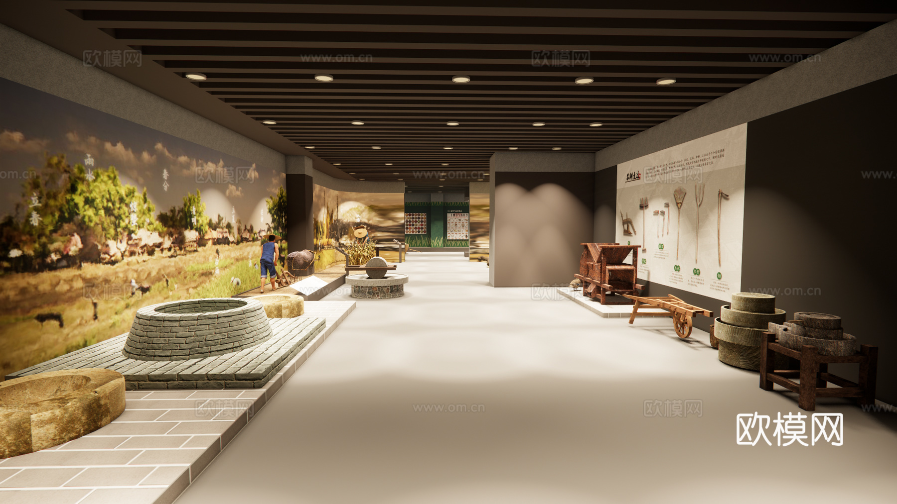 农耕博物馆平面图  博物馆平面图cad施工图cad施工图