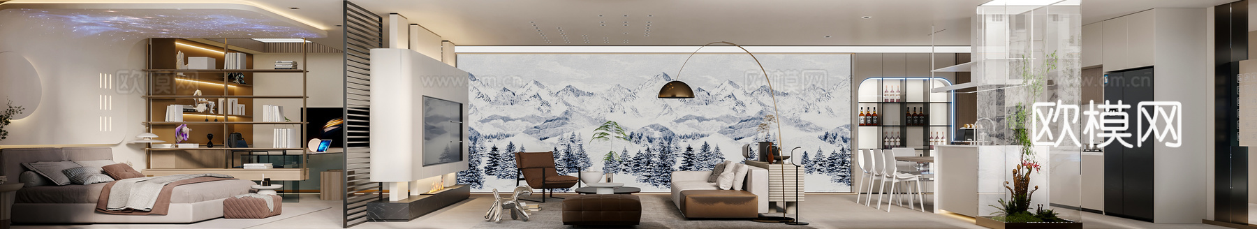 华为智能展厅 最新全套施工图 效果图合集cad施工图