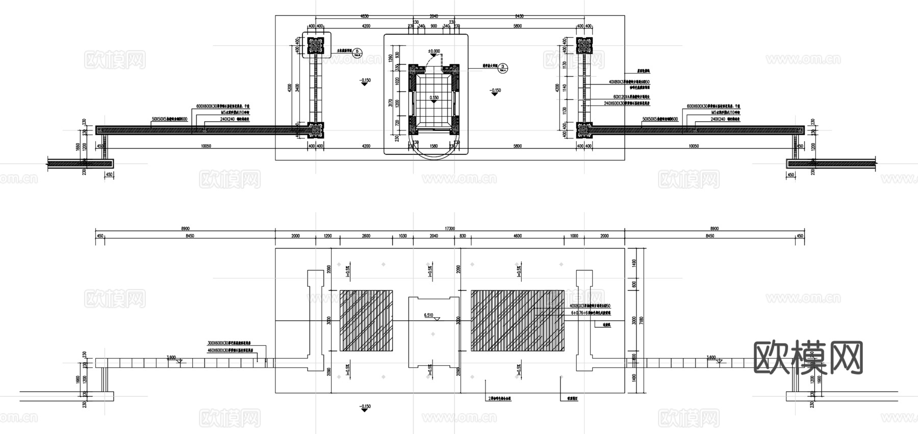 现代住宅大门CAD施工图纸cad施工图