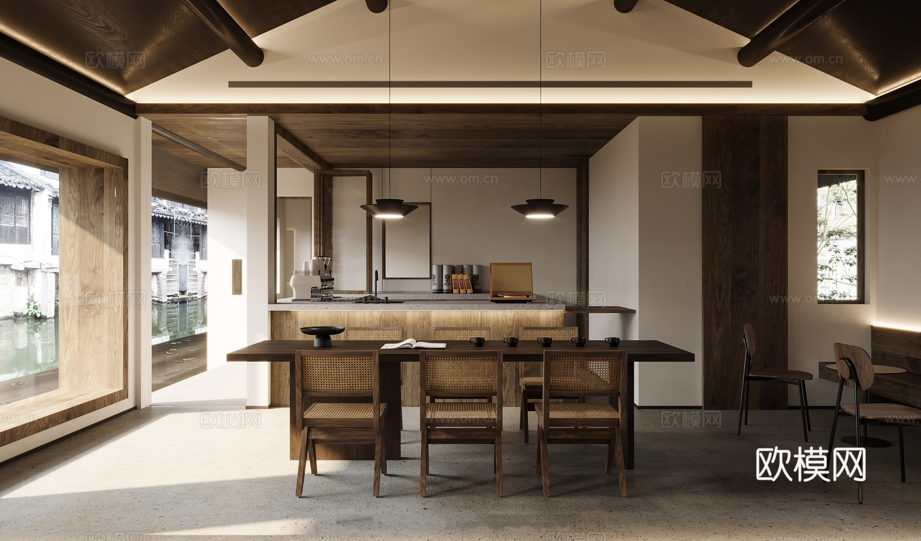 特色咖啡店 最新全套施工图 效果图合集cad施工图