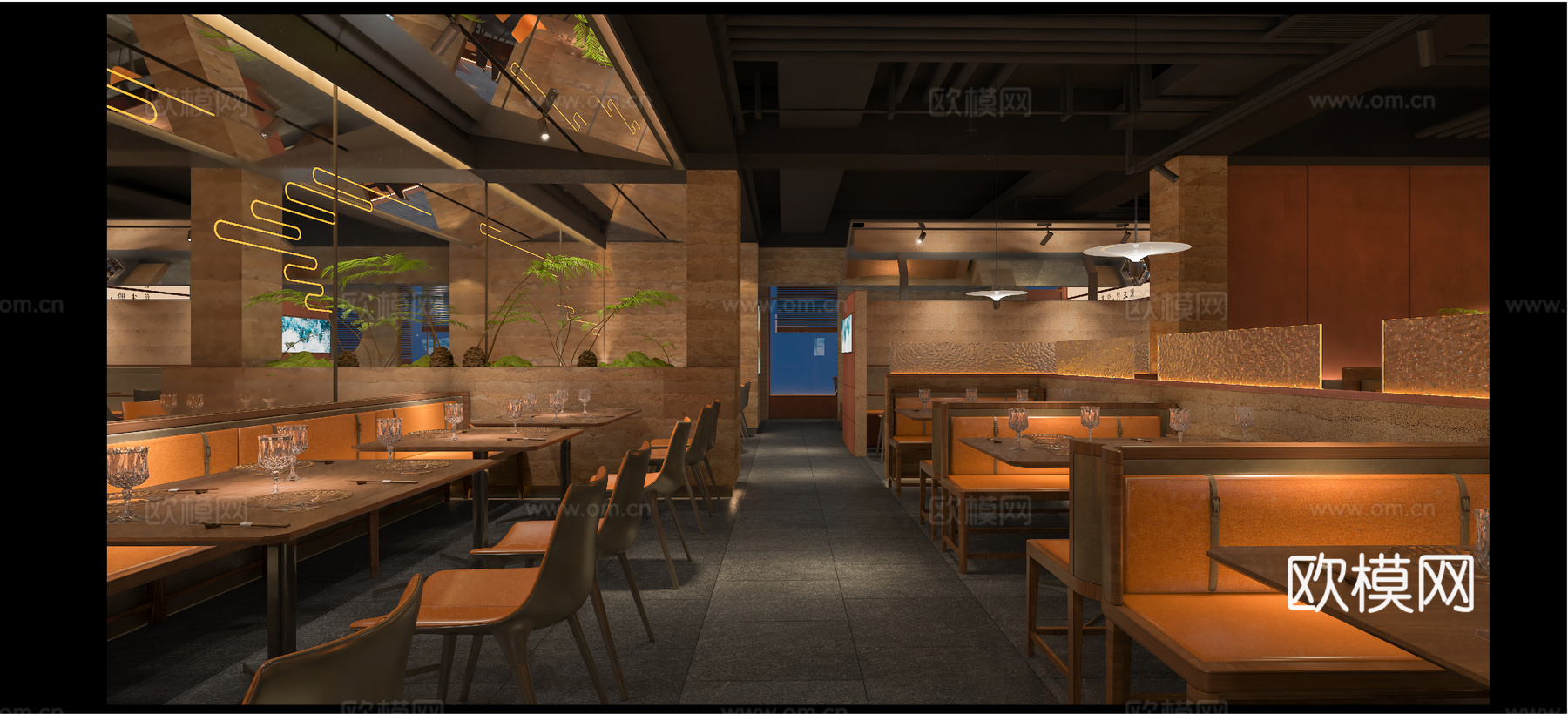 特色餐厅 最新全套施工图 效果图合集cad施工图