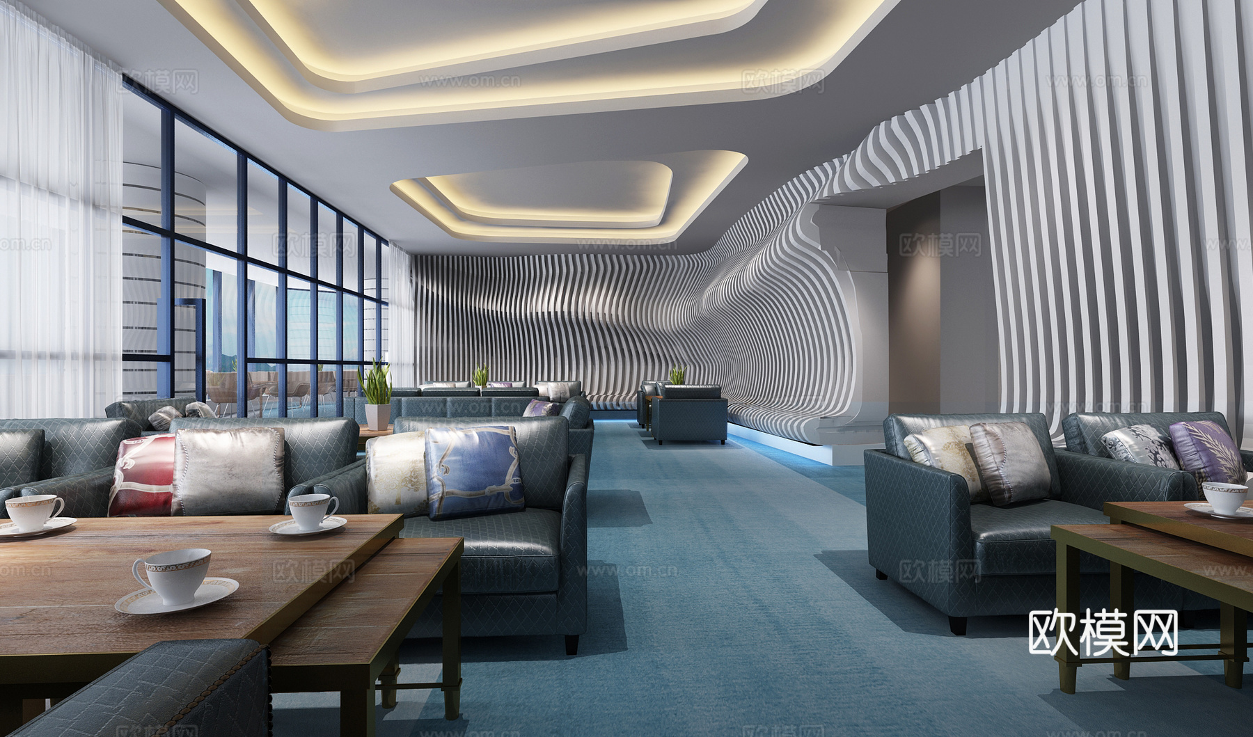 特色咖啡厅 最新全套施工图 效果图合集cad施工图