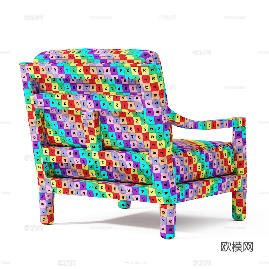 米拉马尔柚木休闲椅3d模型下载（渲染图7）