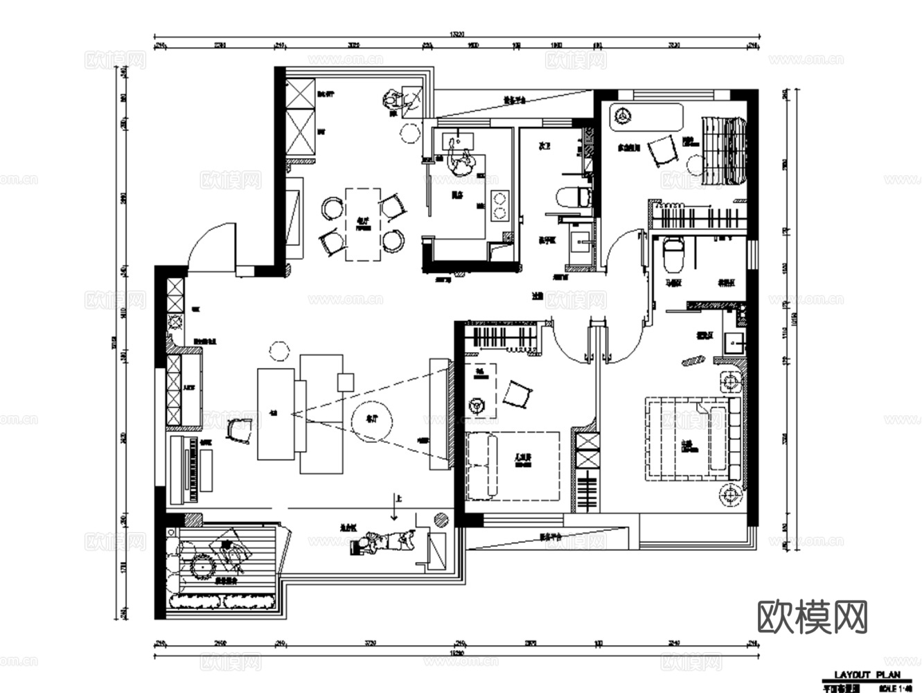 10套中古风格住宅样板间别墅大平层CAD施工图效果图实景图cad施工图cad施工图