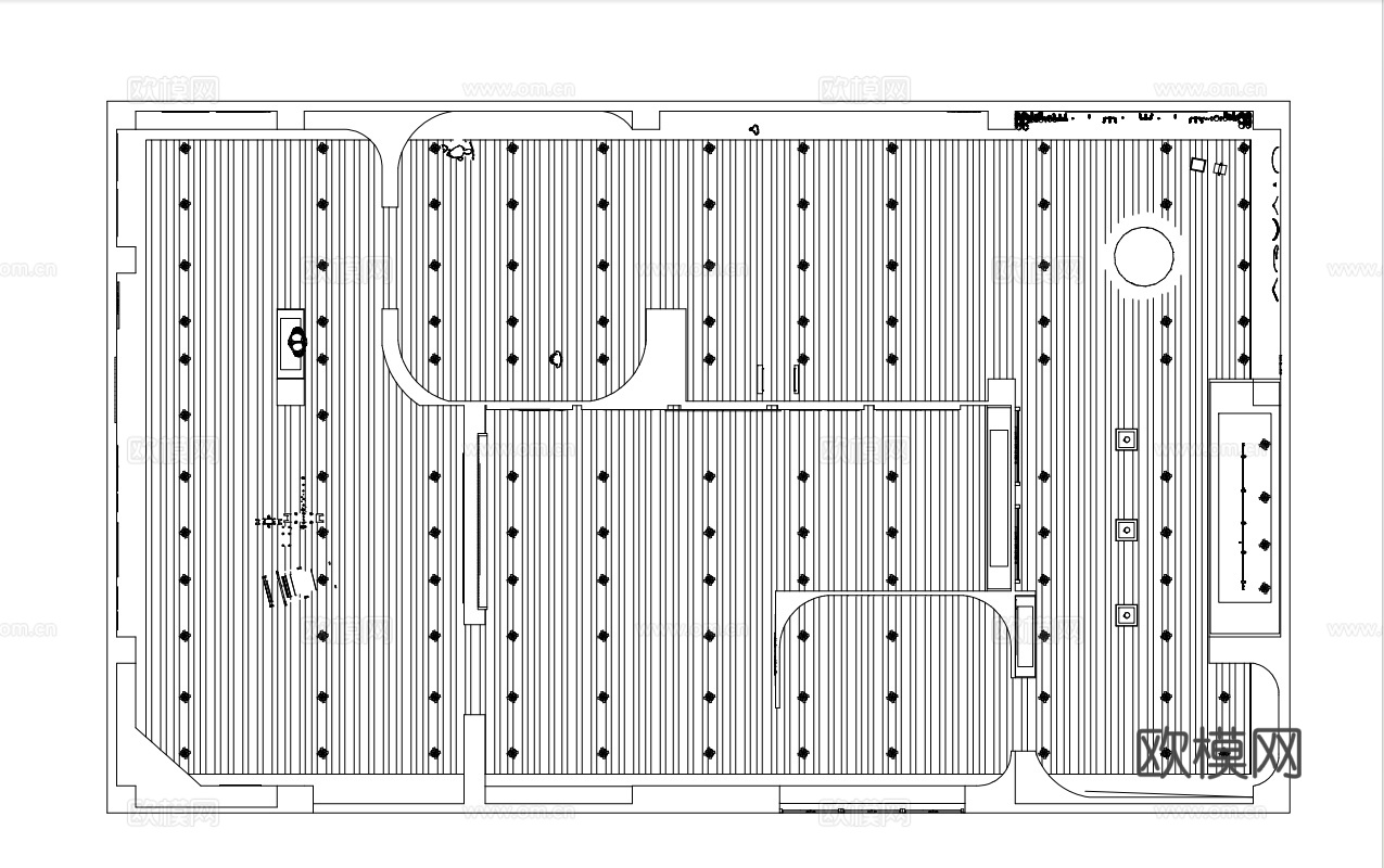 农耕博物馆平面图  博物馆平面图cad施工图cad施工图