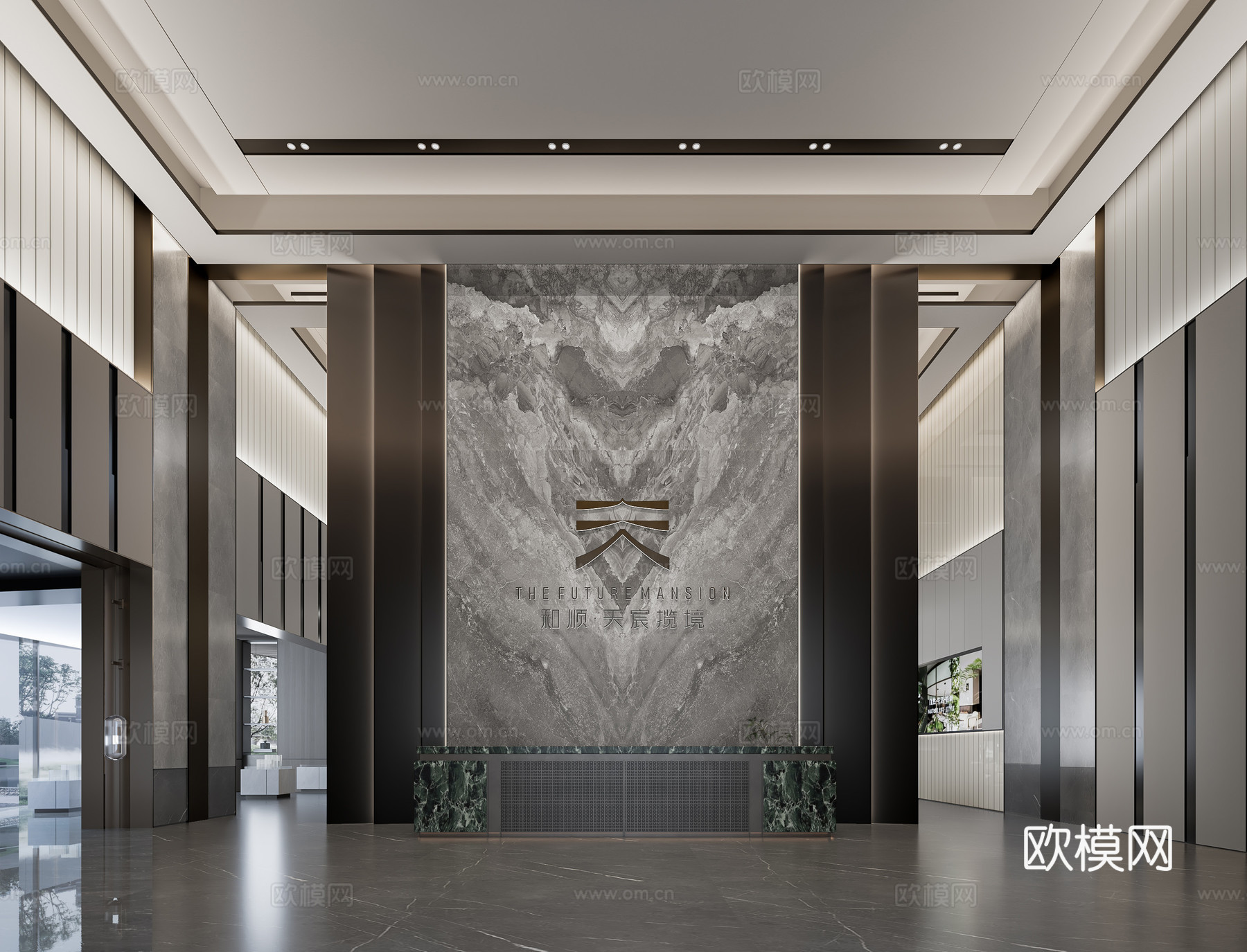 轻奢售楼部 最新全套施工图 效果图合集cad施工图