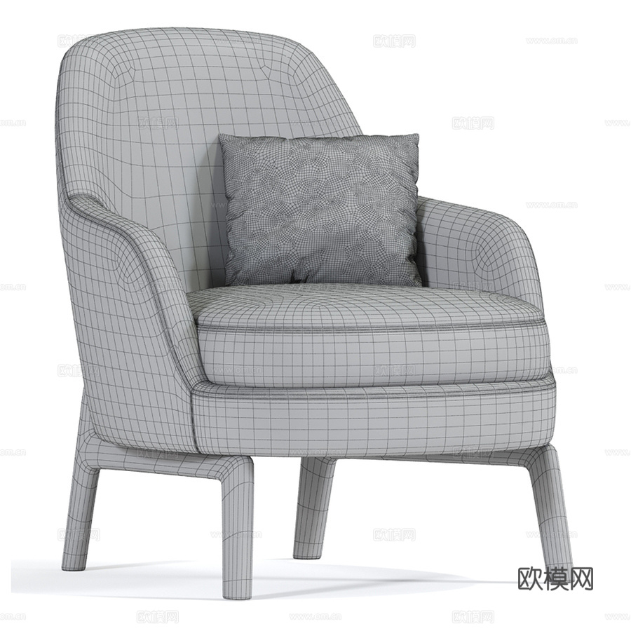 Modrest Metzler 装饰休闲扶手椅3d模型下载（渲染图3）