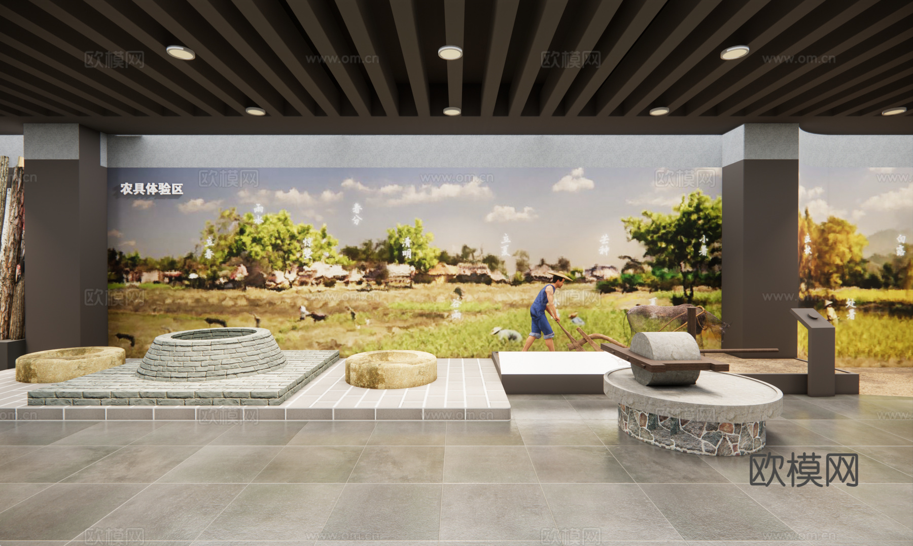 农耕博物馆平面图  博物馆平面图cad施工图cad施工图